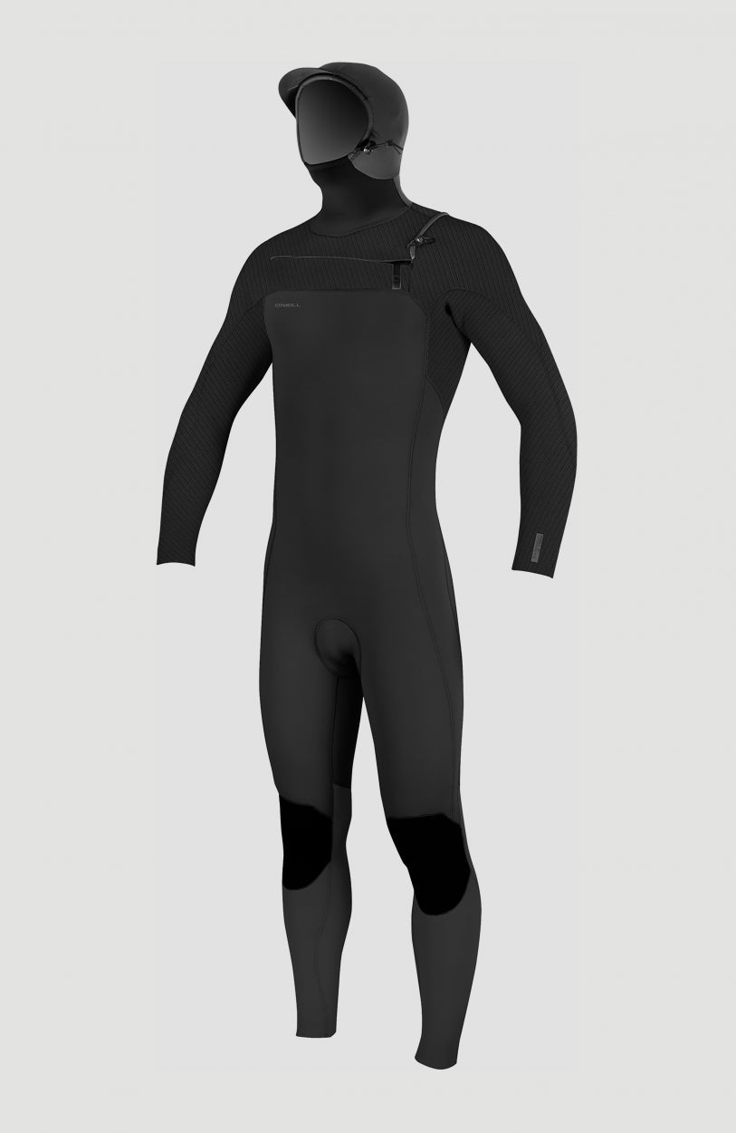O'Neill Men Hyperfreak 4/3mm Chest Zip Hood Men – O'Neill Men|Wetsuits - BLACK/BLACK