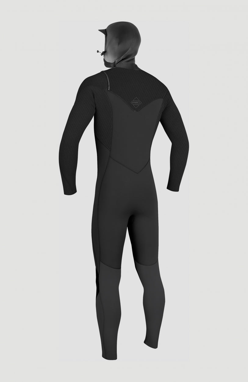 O'Neill Men Hyperfreak 4/3mm Chest Zip Hood Men – O'Neill Men|Wetsuits - BLACK/BLACK
