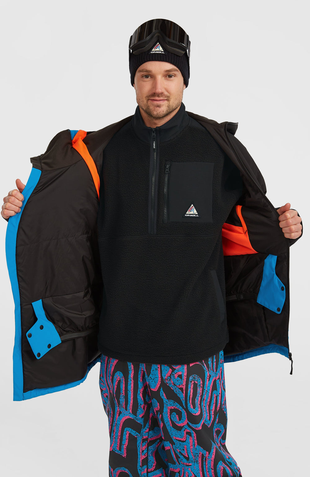 FWC'Play Asymmetric Snow Jacket Men - Ocean Melody Colour Block