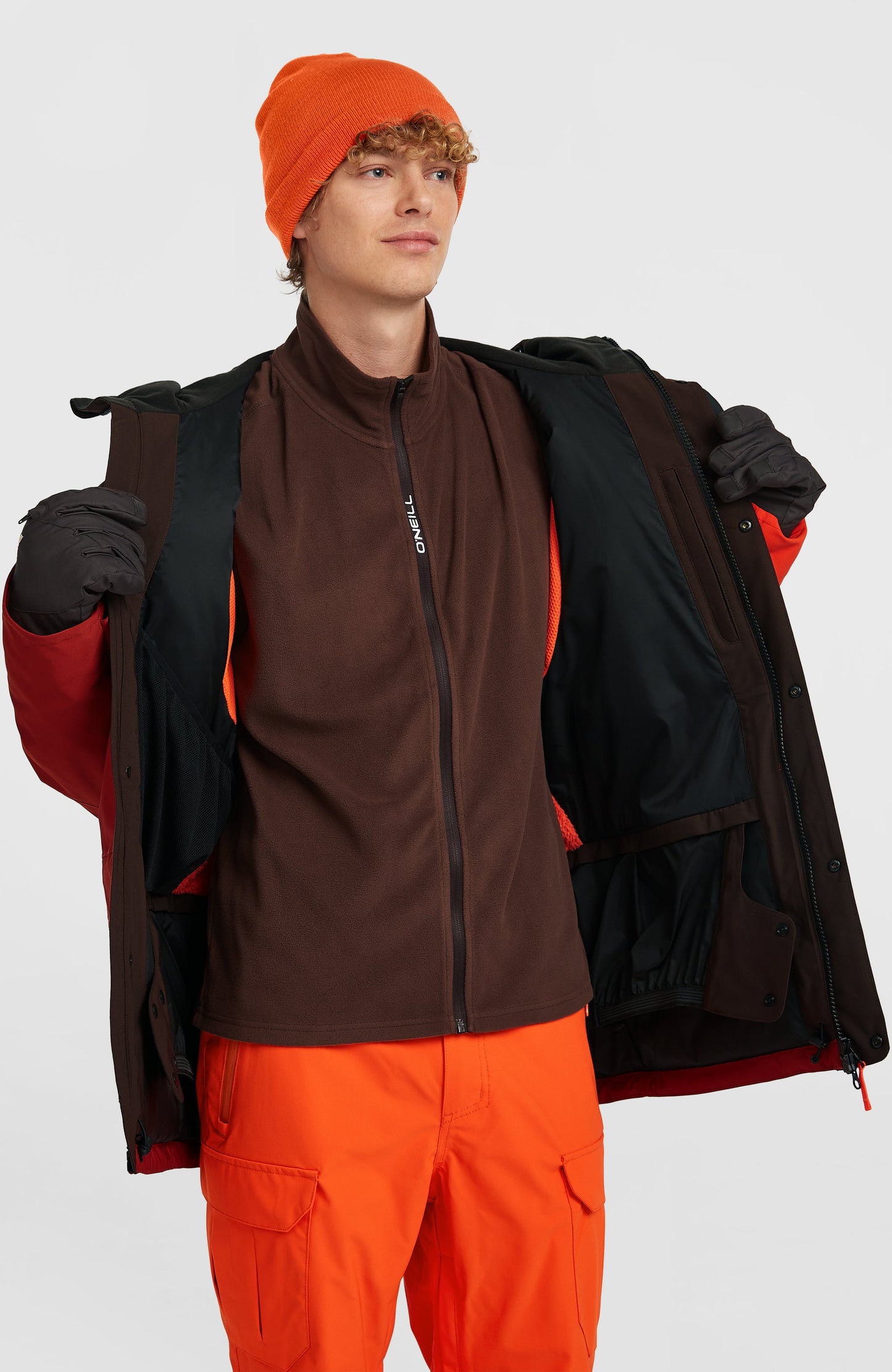 FWC'Peak Pro Snow Jacket Men - Bonfire Colour Block