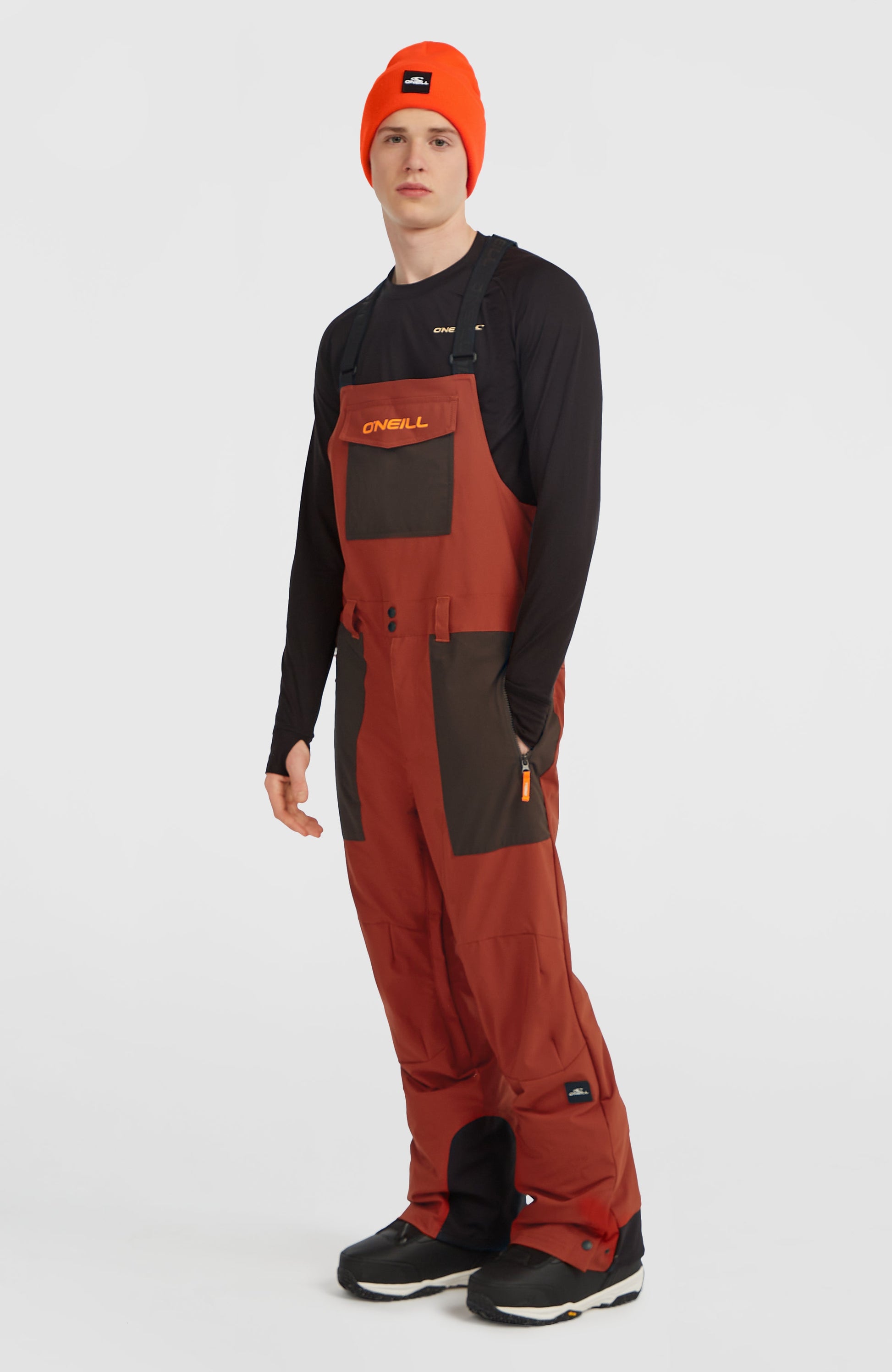 FWC'Peak Bib Snow Pants Men - Bonfire Colour Block