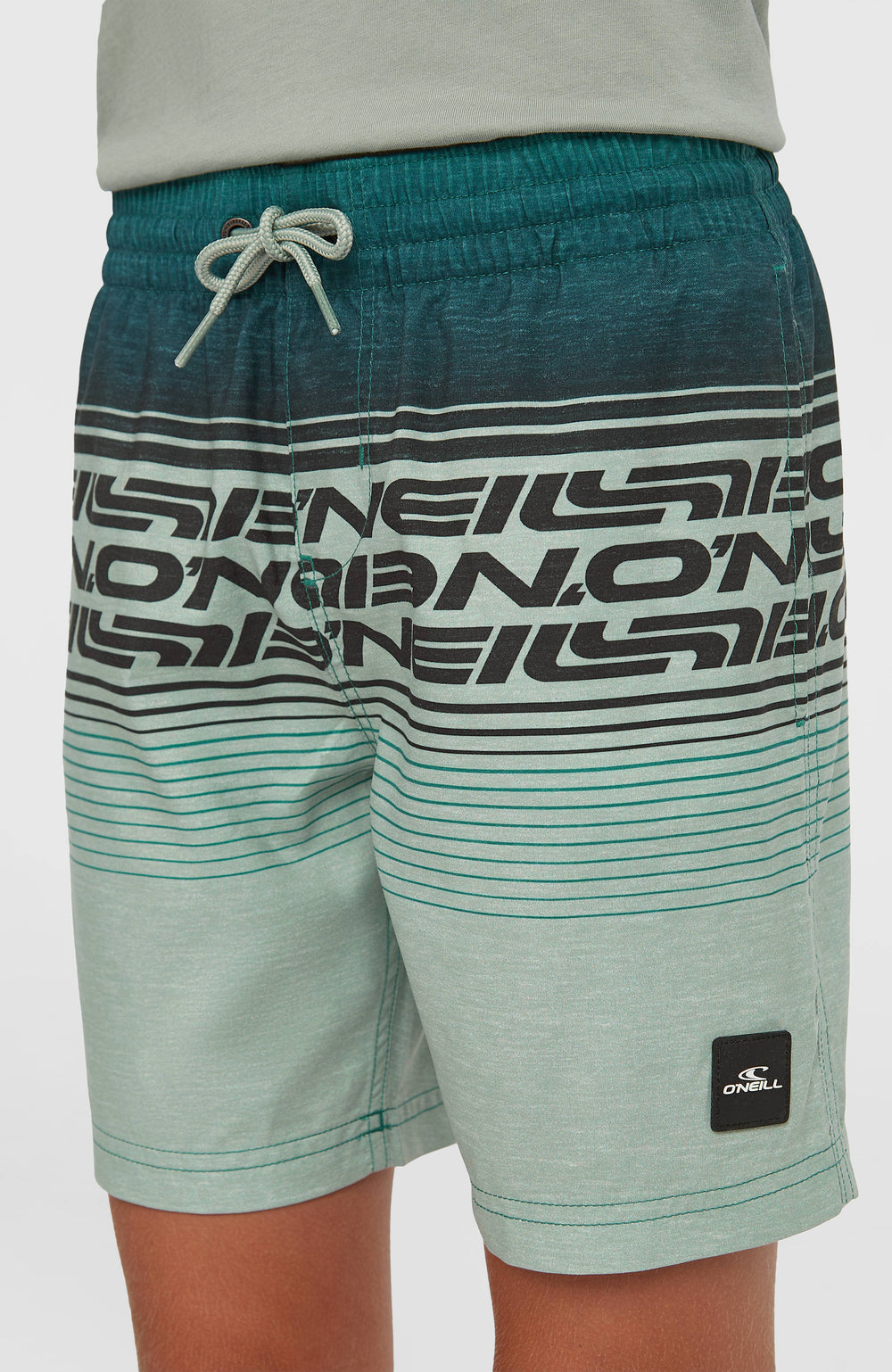 O'Neill Logo Stripe Swimshorts Kids - Boys Green Heritage O'Neill