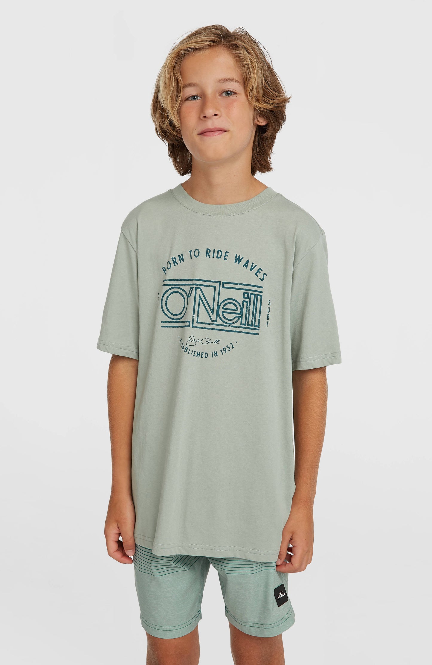 O'Neill Logo Stripe Swimshorts Kids - Boys Green Heritage O'Neill