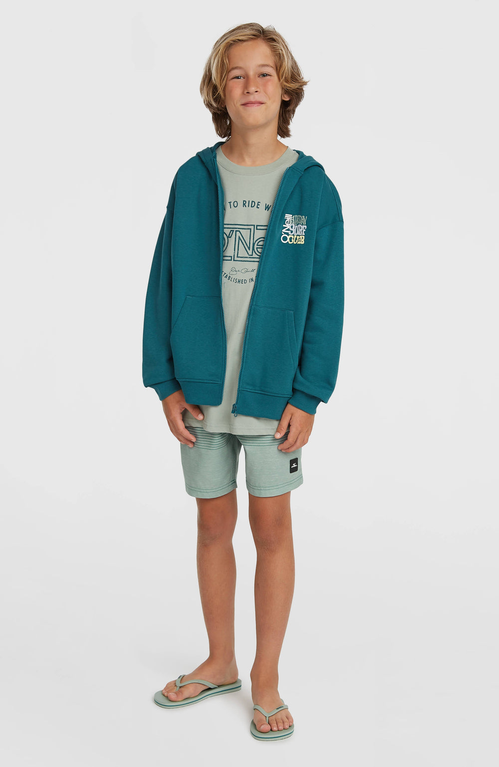 O'Neill Logo Stripe Swimshorts Kids - Boys Green Heritage O'Neill
