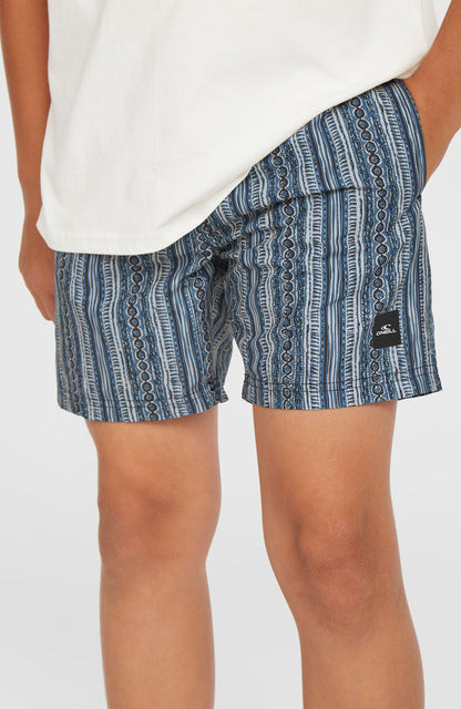 Cali 14'' Swim Shorts Kids - Blue Pressed Lines