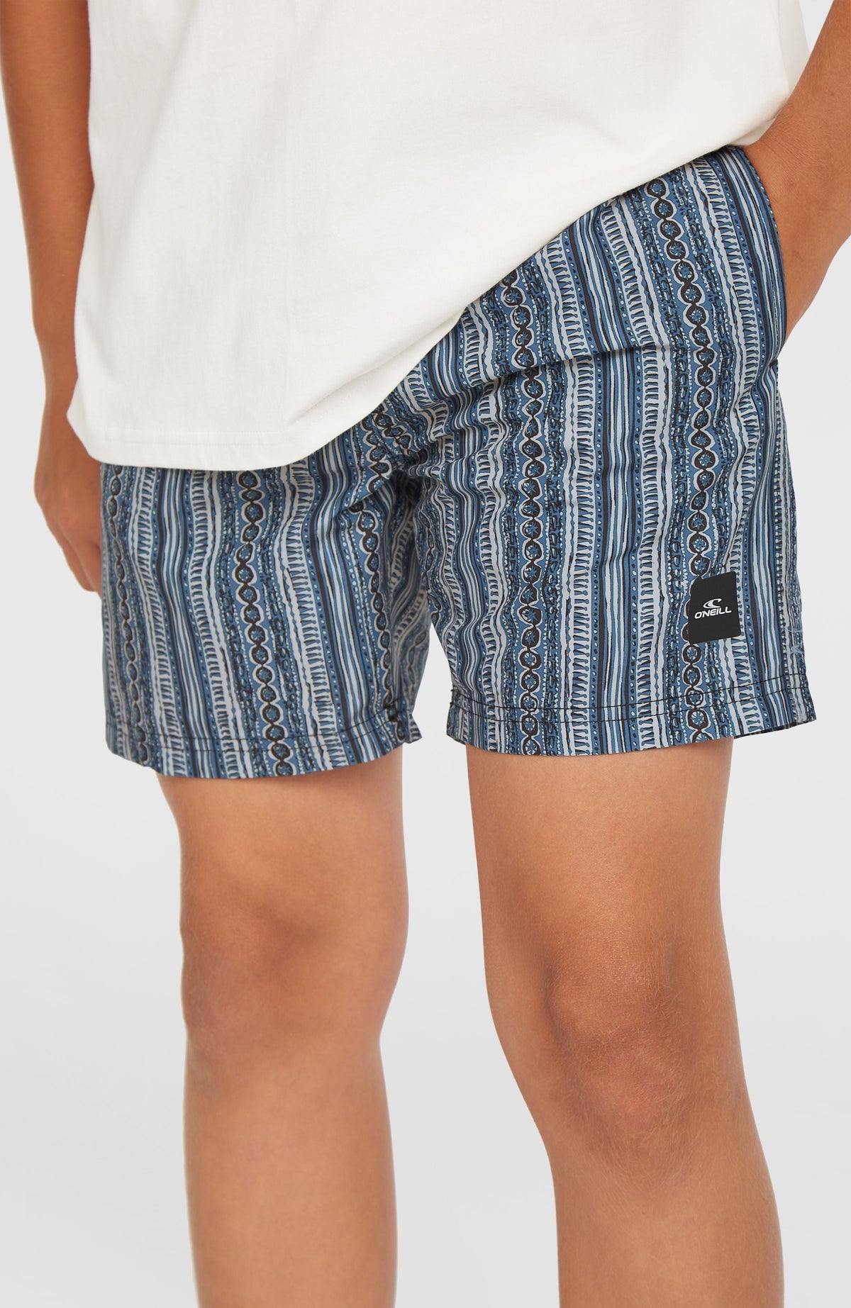 Cali 14'' Swim Shorts Kids - Blue Pressed Lines