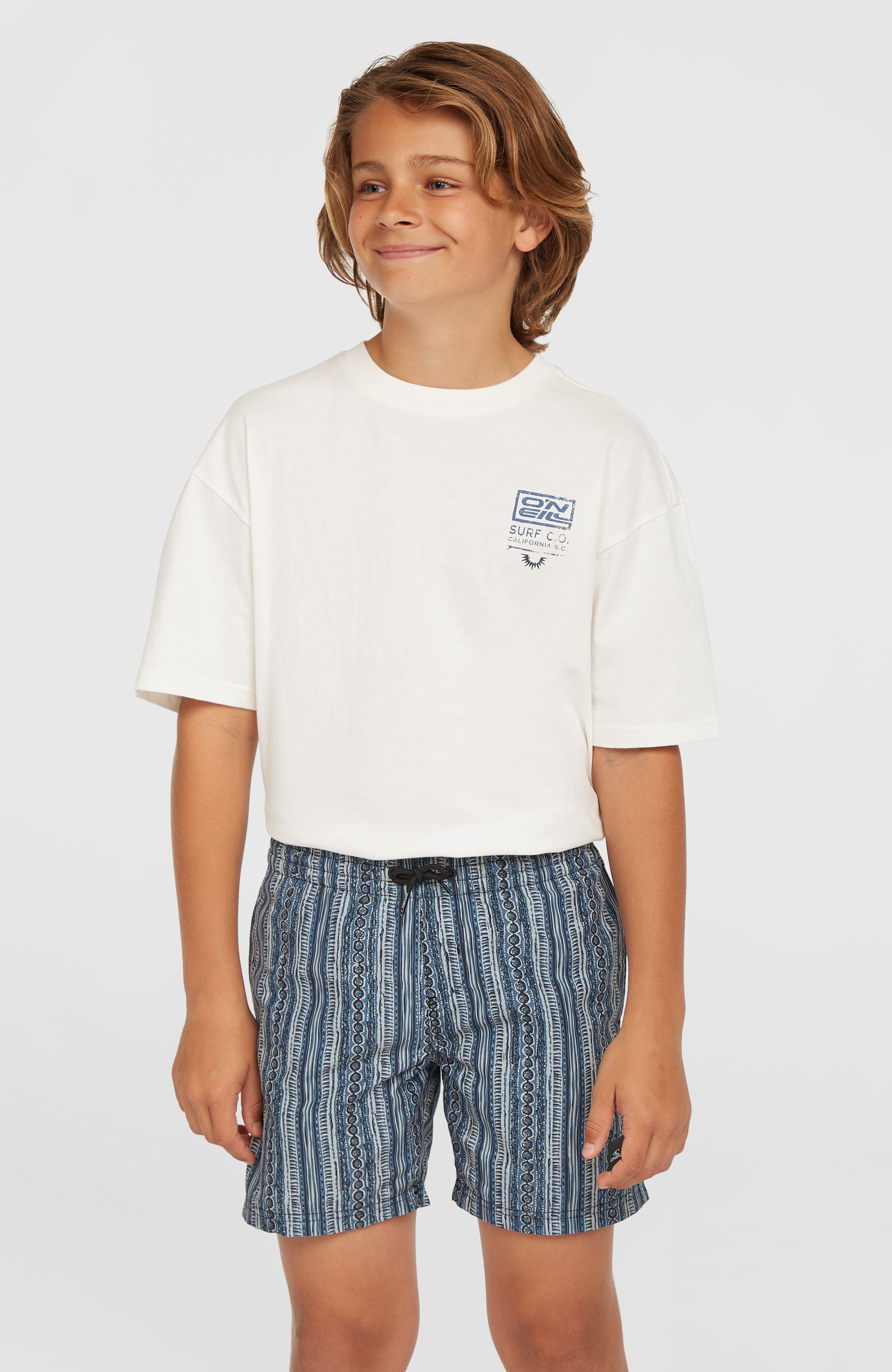 Cali 14'' Swim Shorts Kids - Blue Pressed Lines