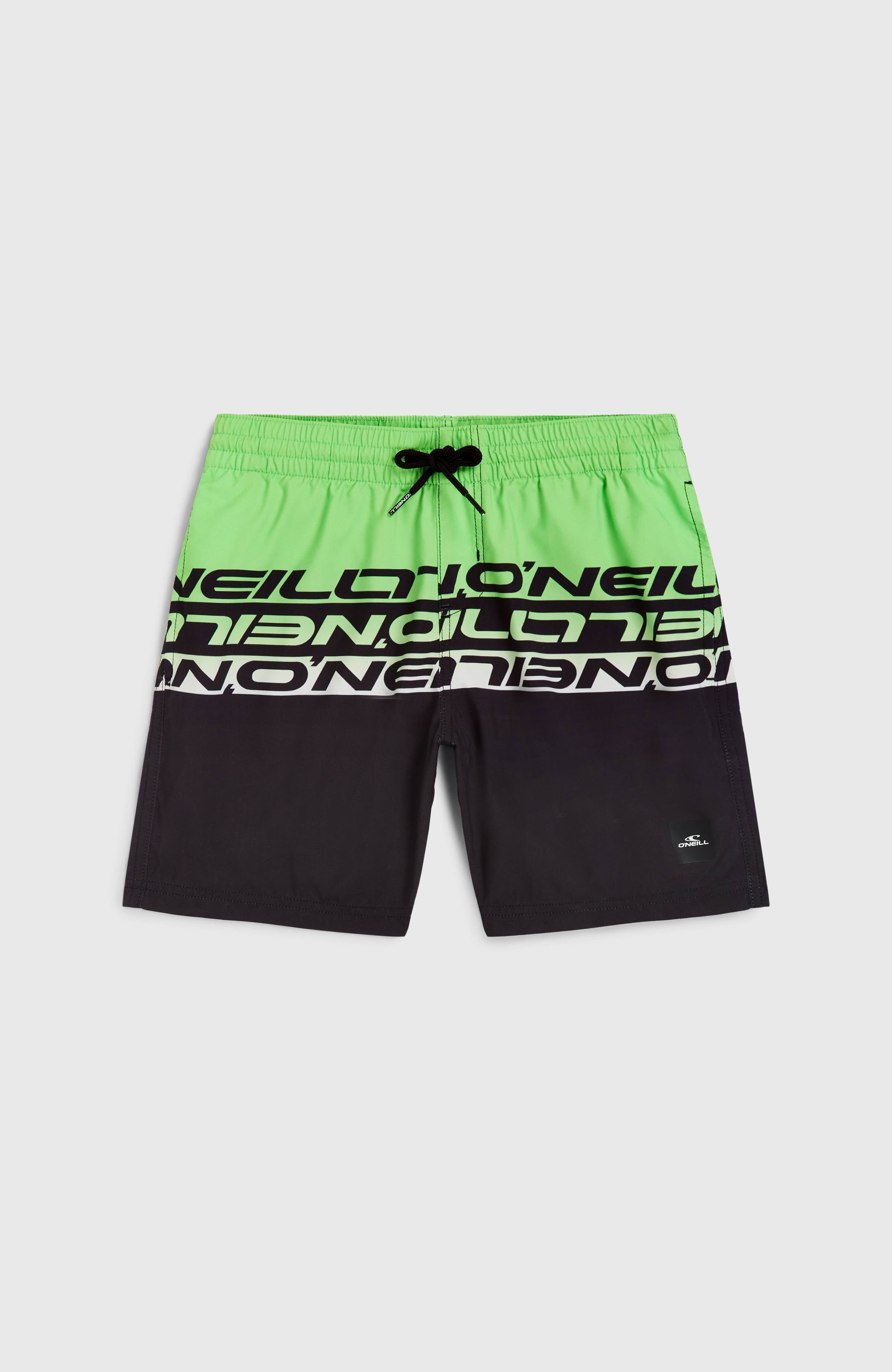 Cali Stripe 14'' Swim Shorts Kids - Green Upside Down