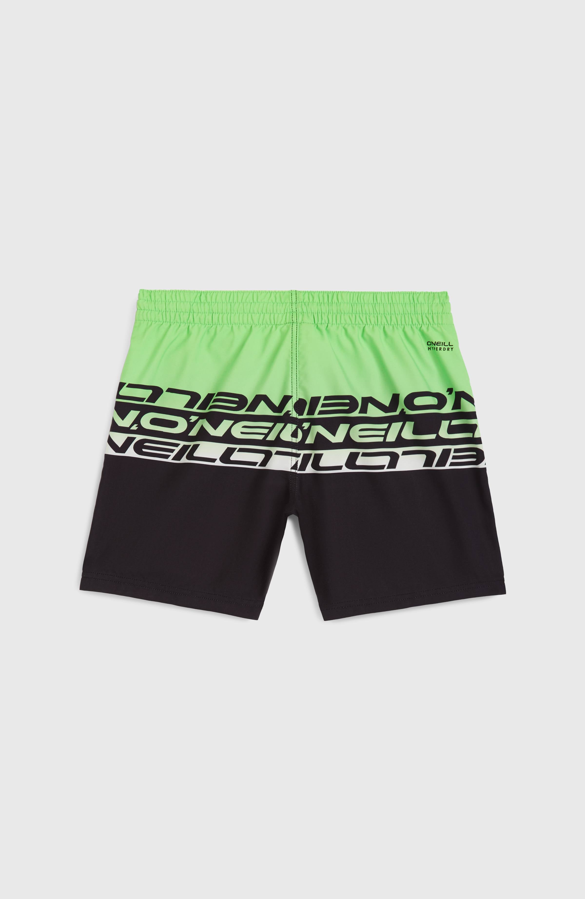 Cali Stripe 14'' Swim Shorts Kids - Green Upside Down