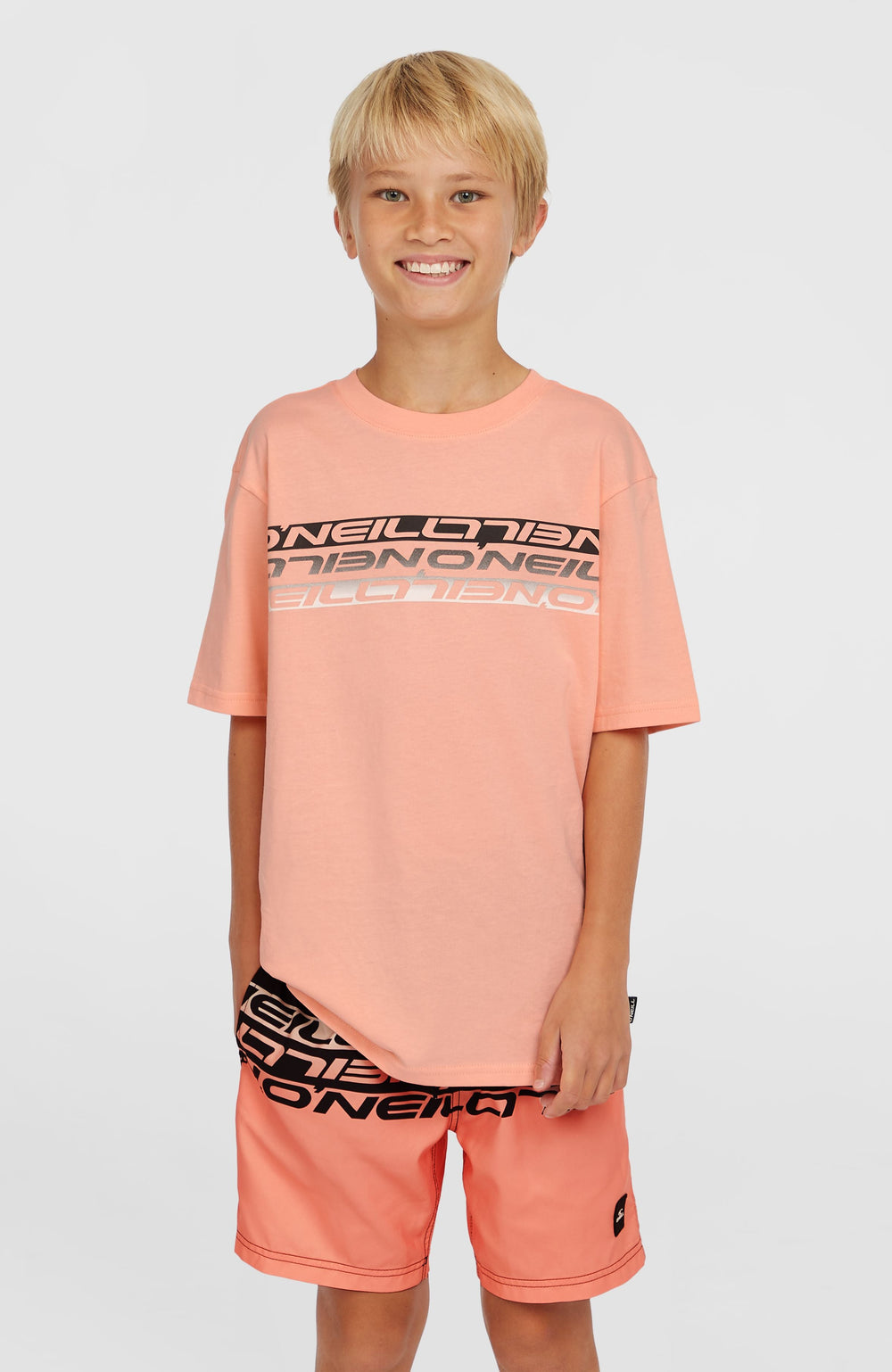 Stripe T-Shirt Kids - Coral Pop