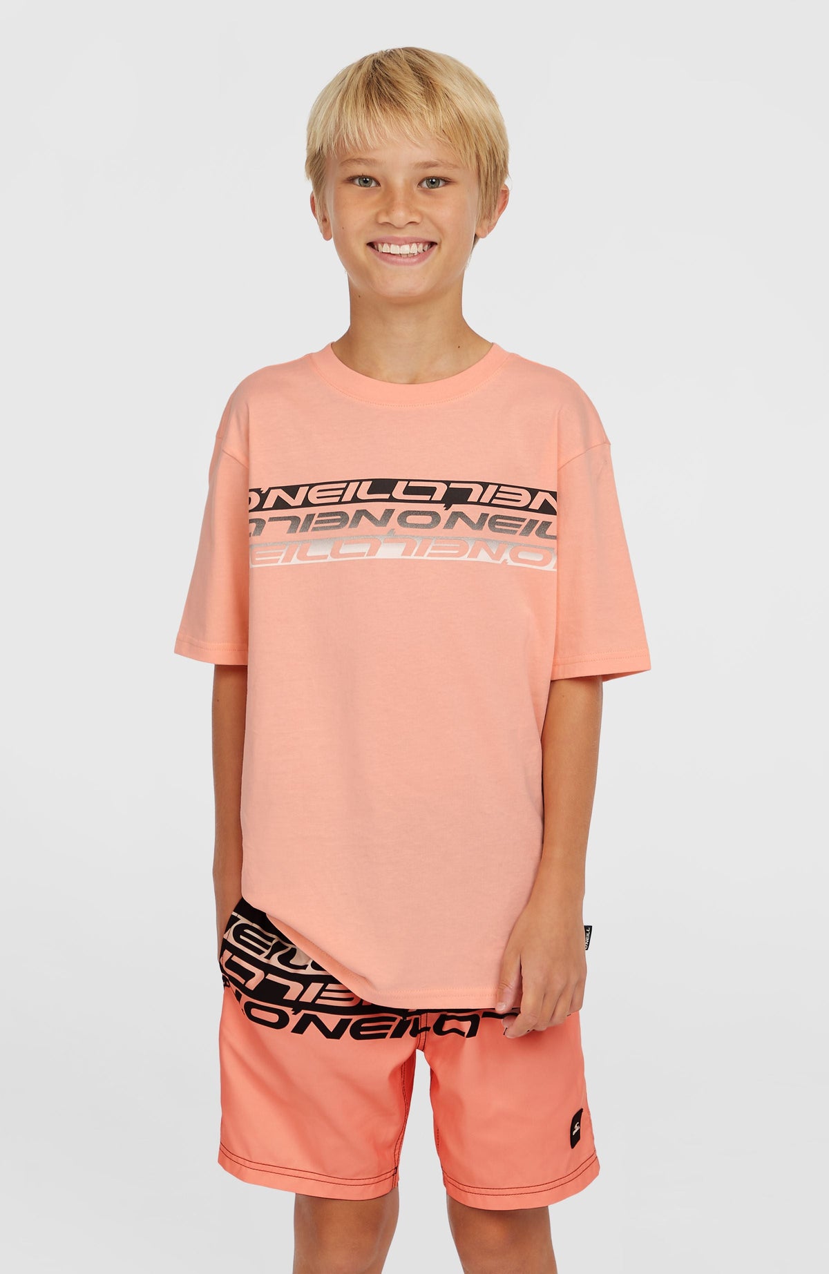 Stripe T-Shirt Kids - Coral Pop