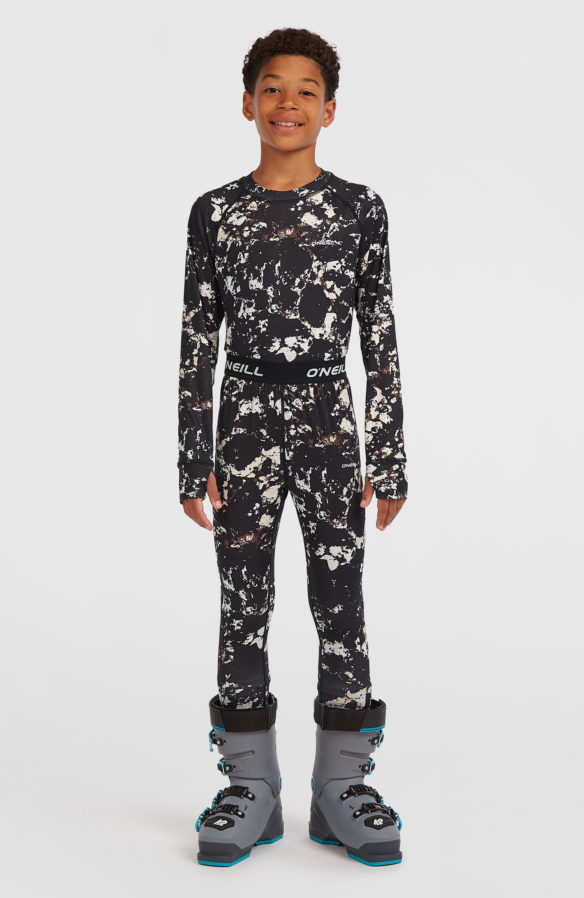 Baselayer Set Kids - Black/Beige Quarry