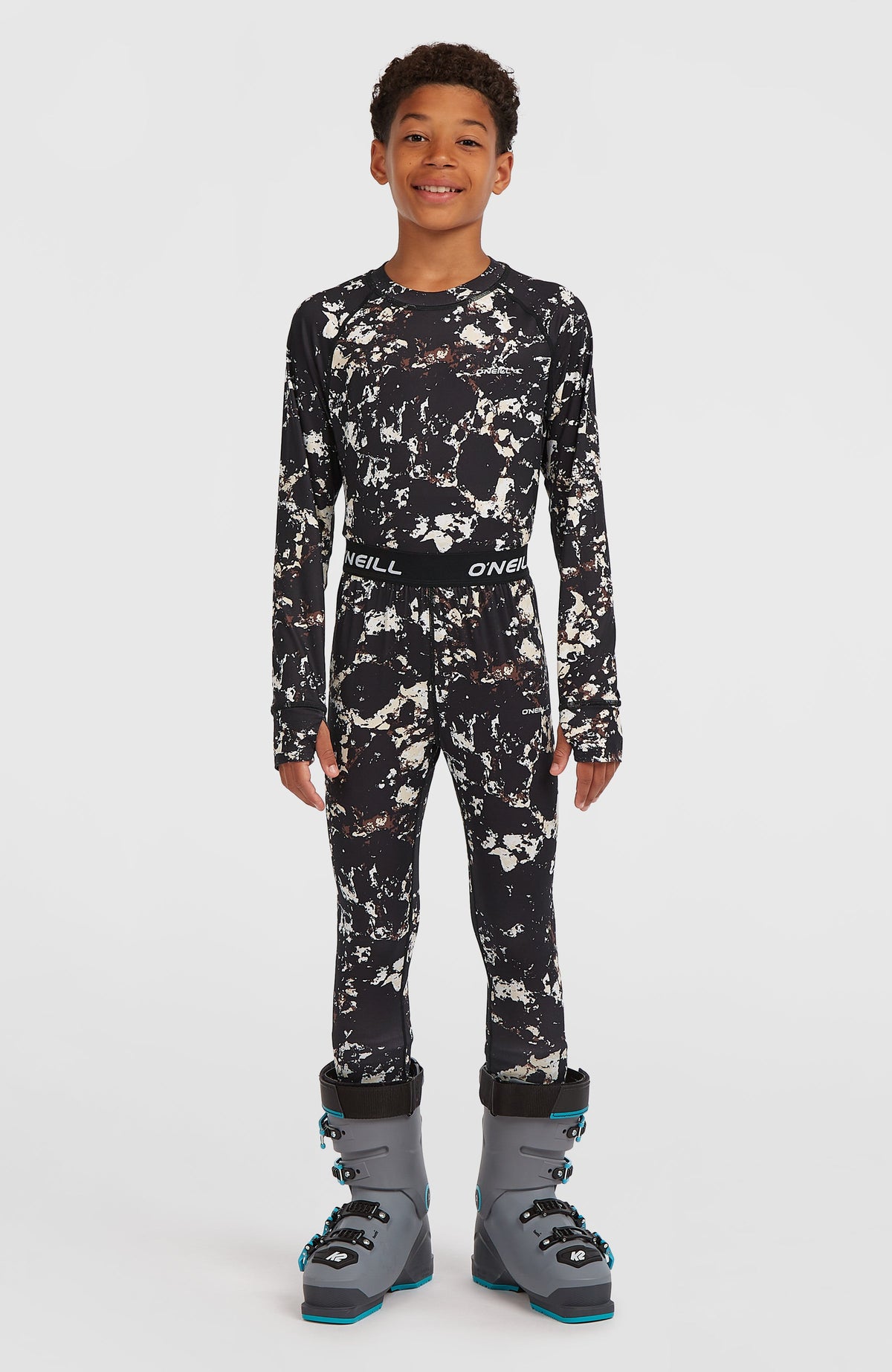 Baselayer Set Kids - Black/Beige Quarry
