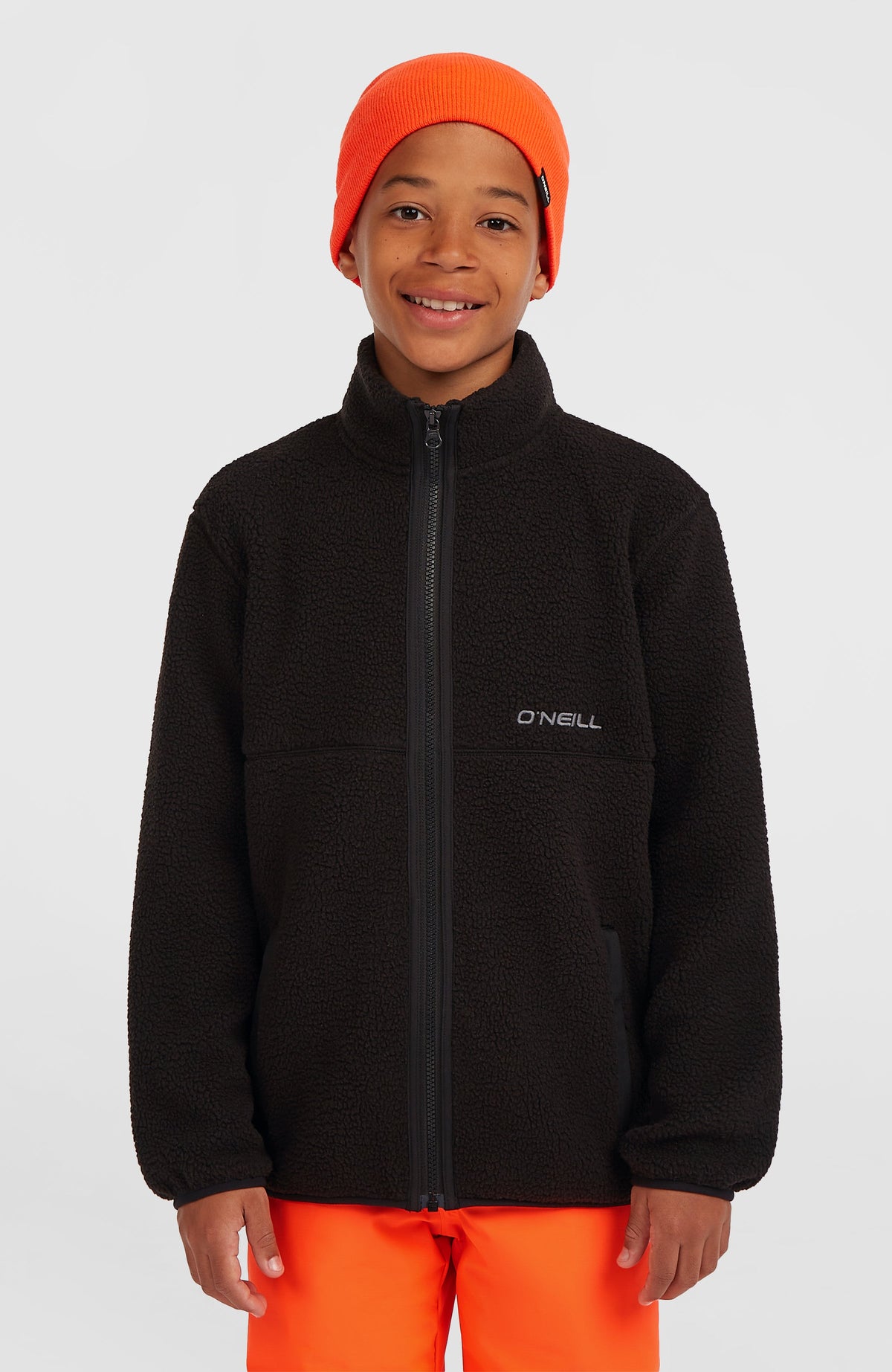 High-Pile Full-Zip Fleece Kids - Black Out