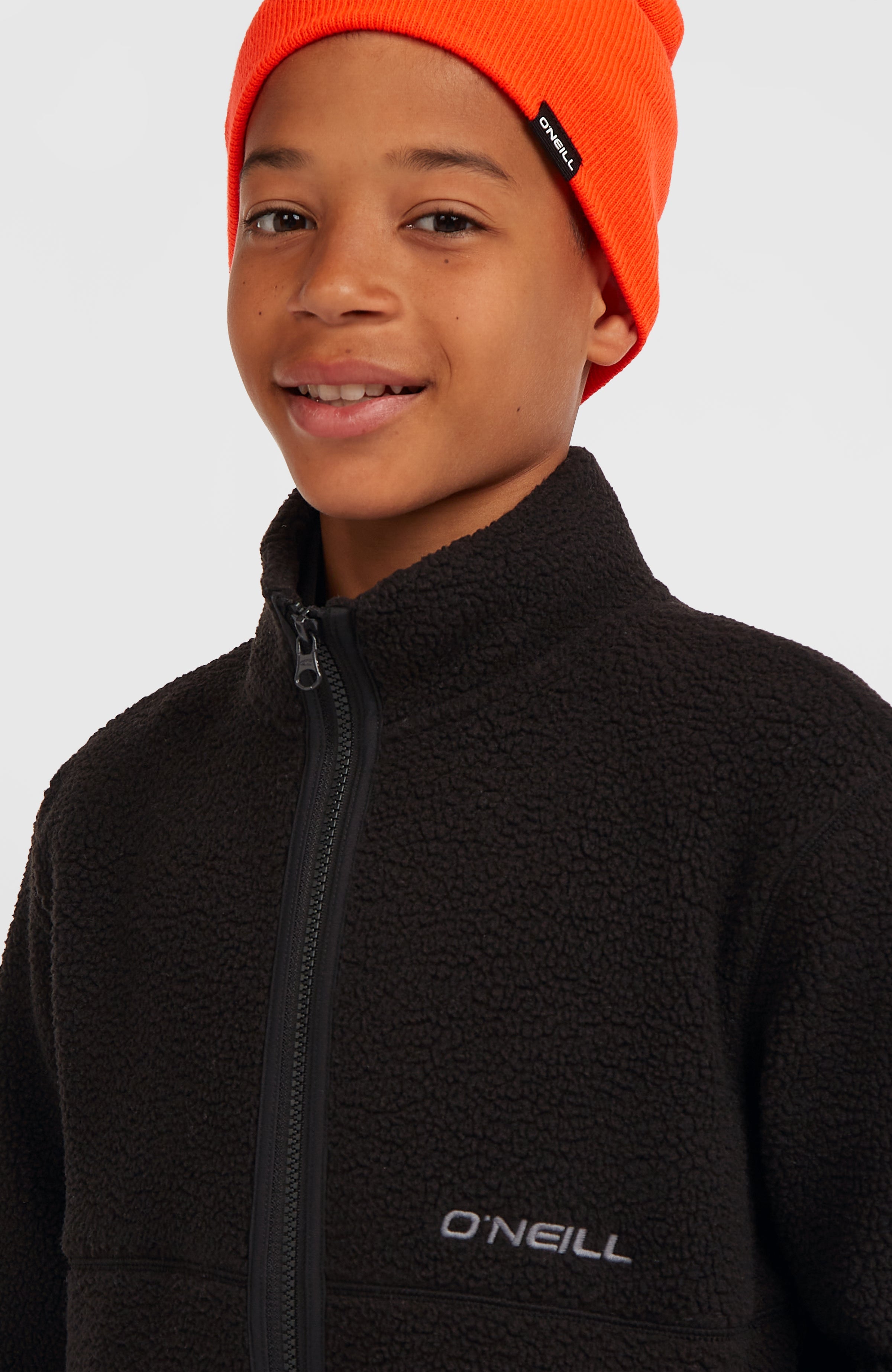 High-Pile Full-Zip Fleece Kids - Black Out