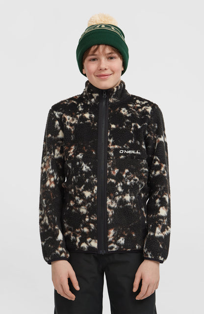 High-Pile Full-Zip Fleece Kids - Black/Beige Quarry