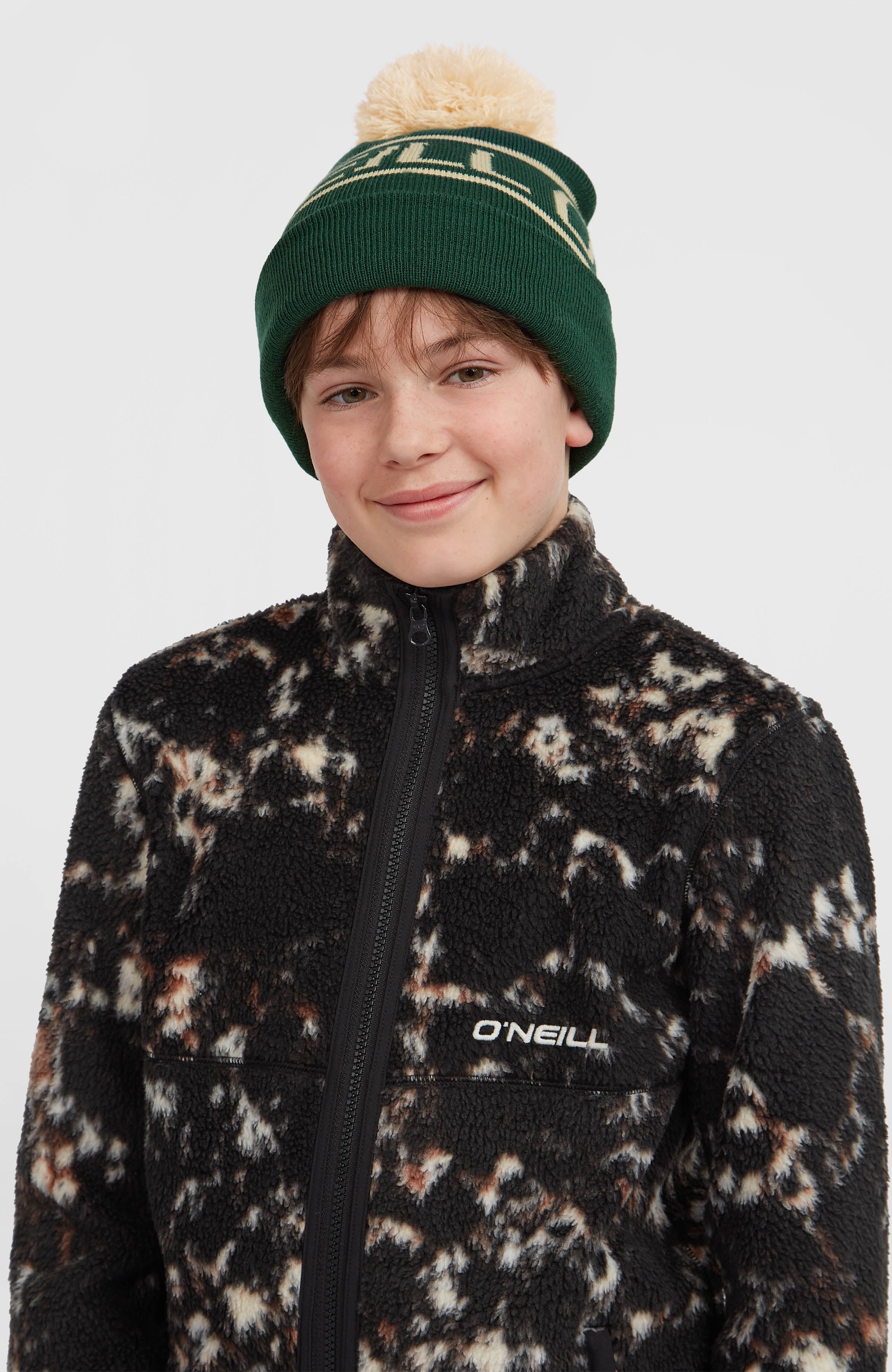 High-Pile Full-Zip Fleece Kids - Black/Beige Quarry