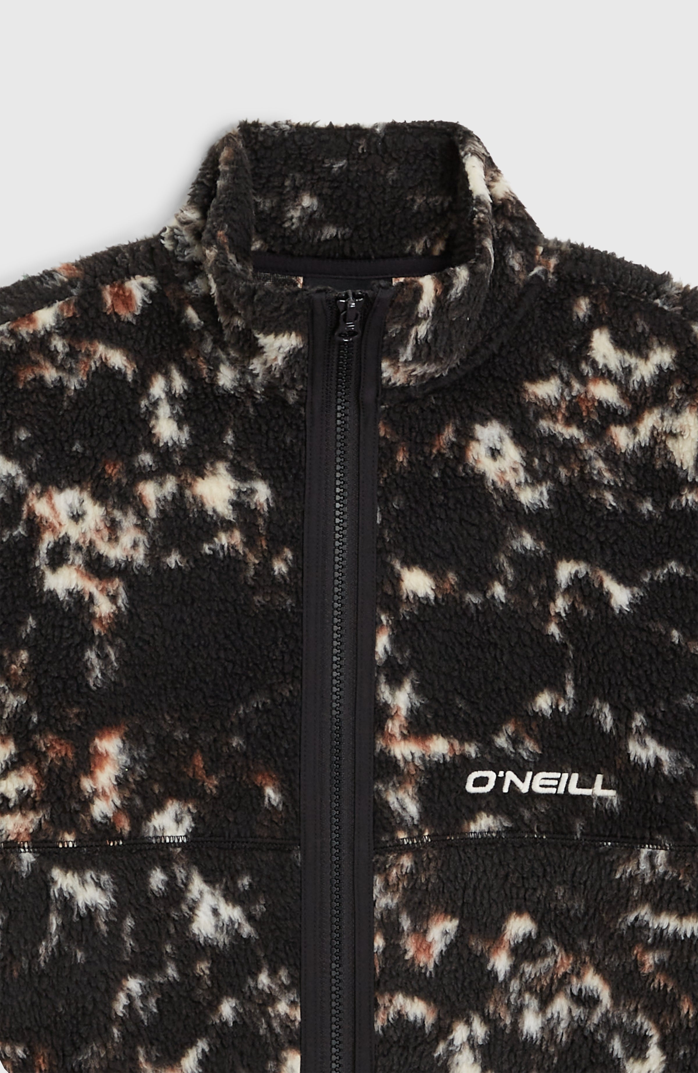 High-Pile Full-Zip Fleece Kids - Black/Beige Quarry