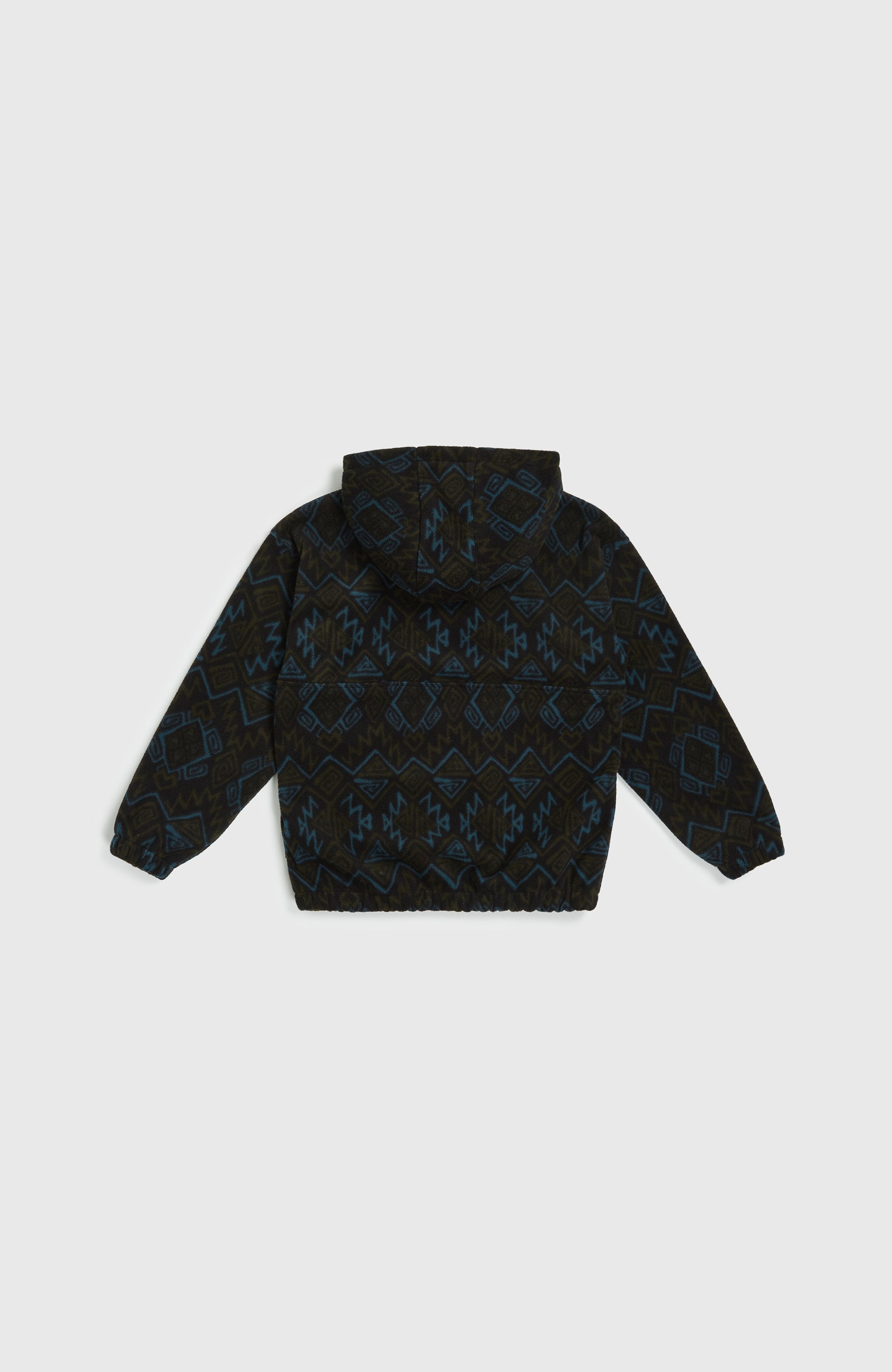 Superfleece Half-Zip Hoodie Kids - Black Retro Ikat