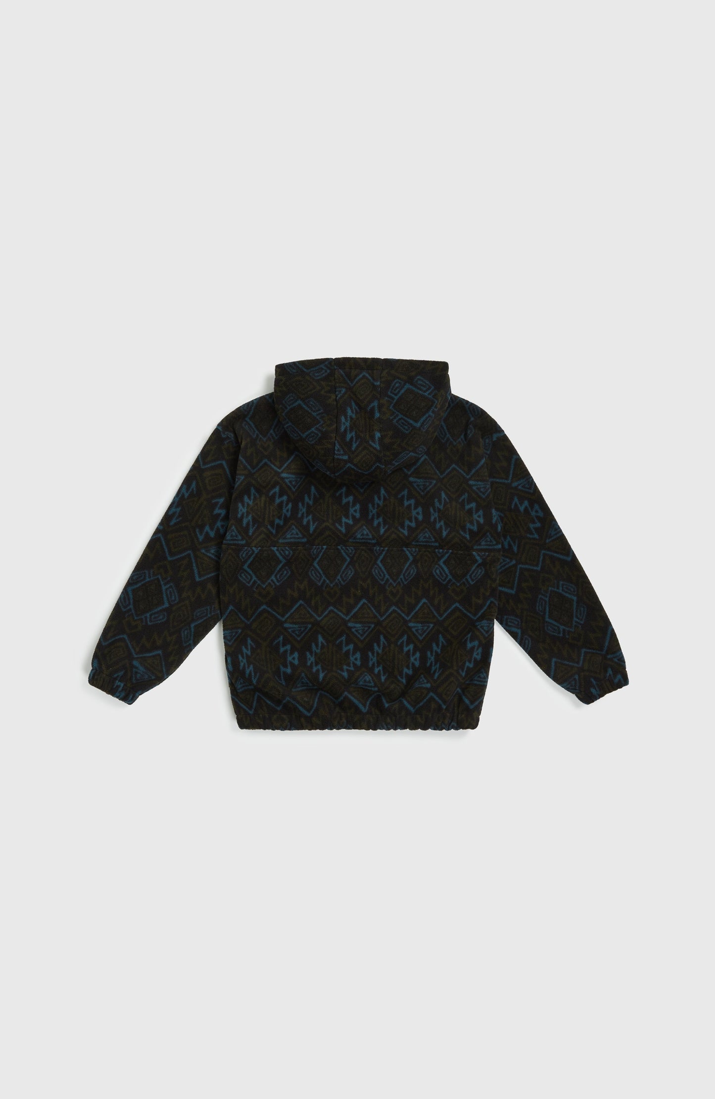 Superfleece Half-Zip Hoodie Kids - Black Retro Ikat