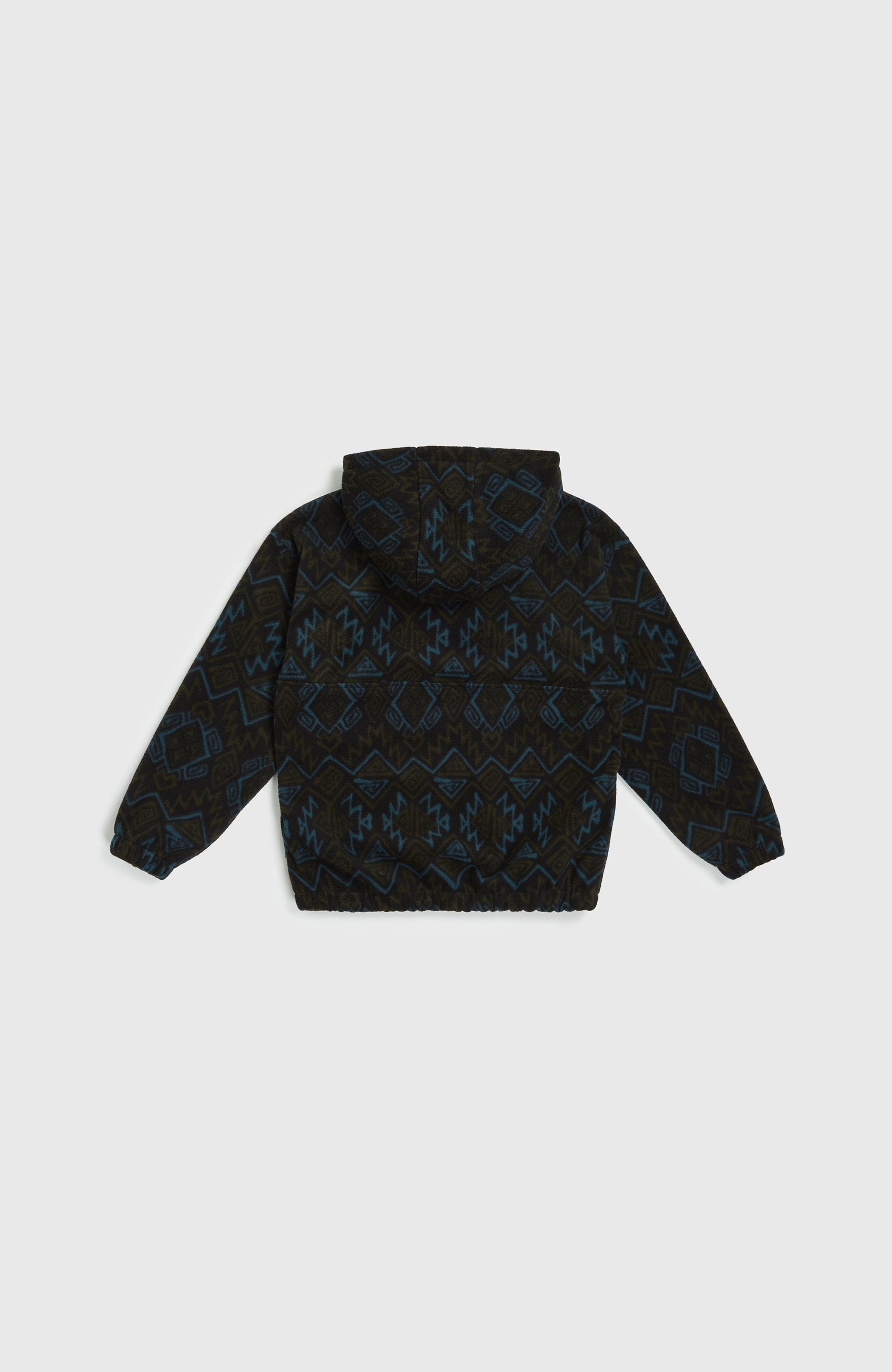 Superfleece Half-Zip Hoodie Kids - Black Retro Ikat