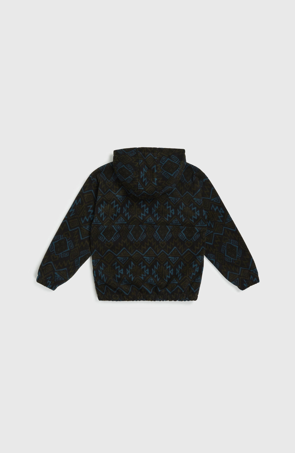 Superfleece Half-Zip Hoodie Kids - Black Retro Ikat