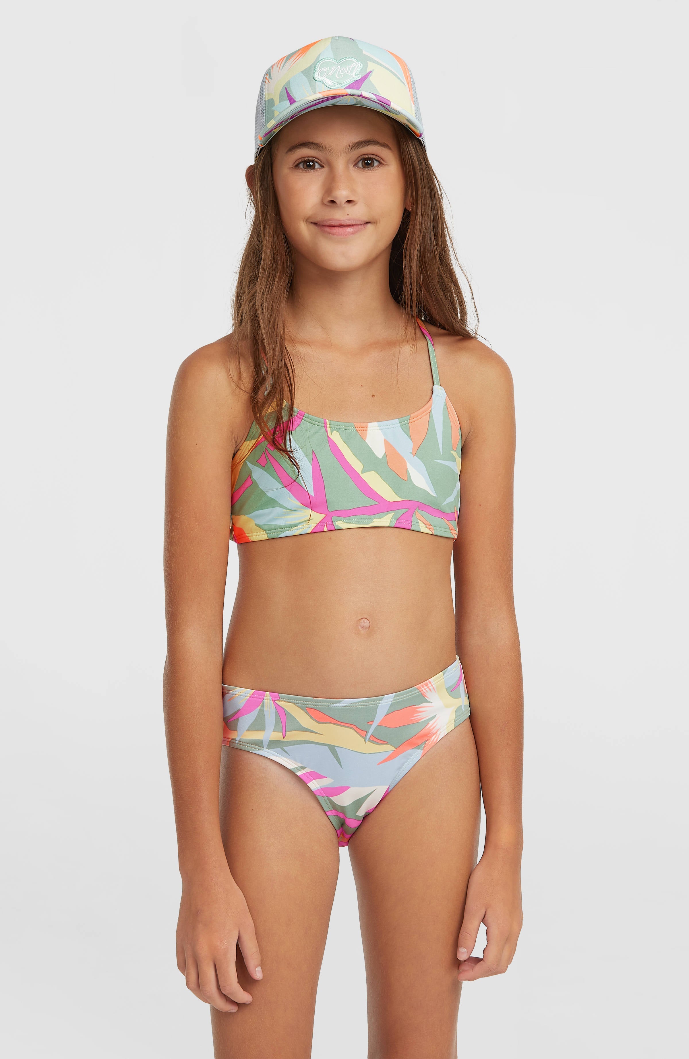 Essentials Bralette Bikini Set Kids - Green Wmns Tropicana