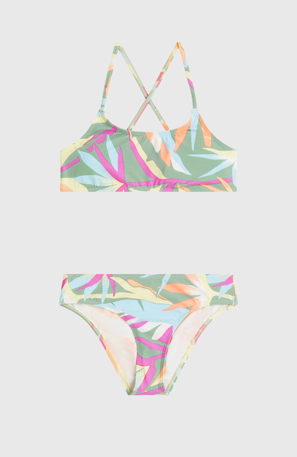 Essentials Bralette Bikini Set Kids - Green Wmns Tropicana