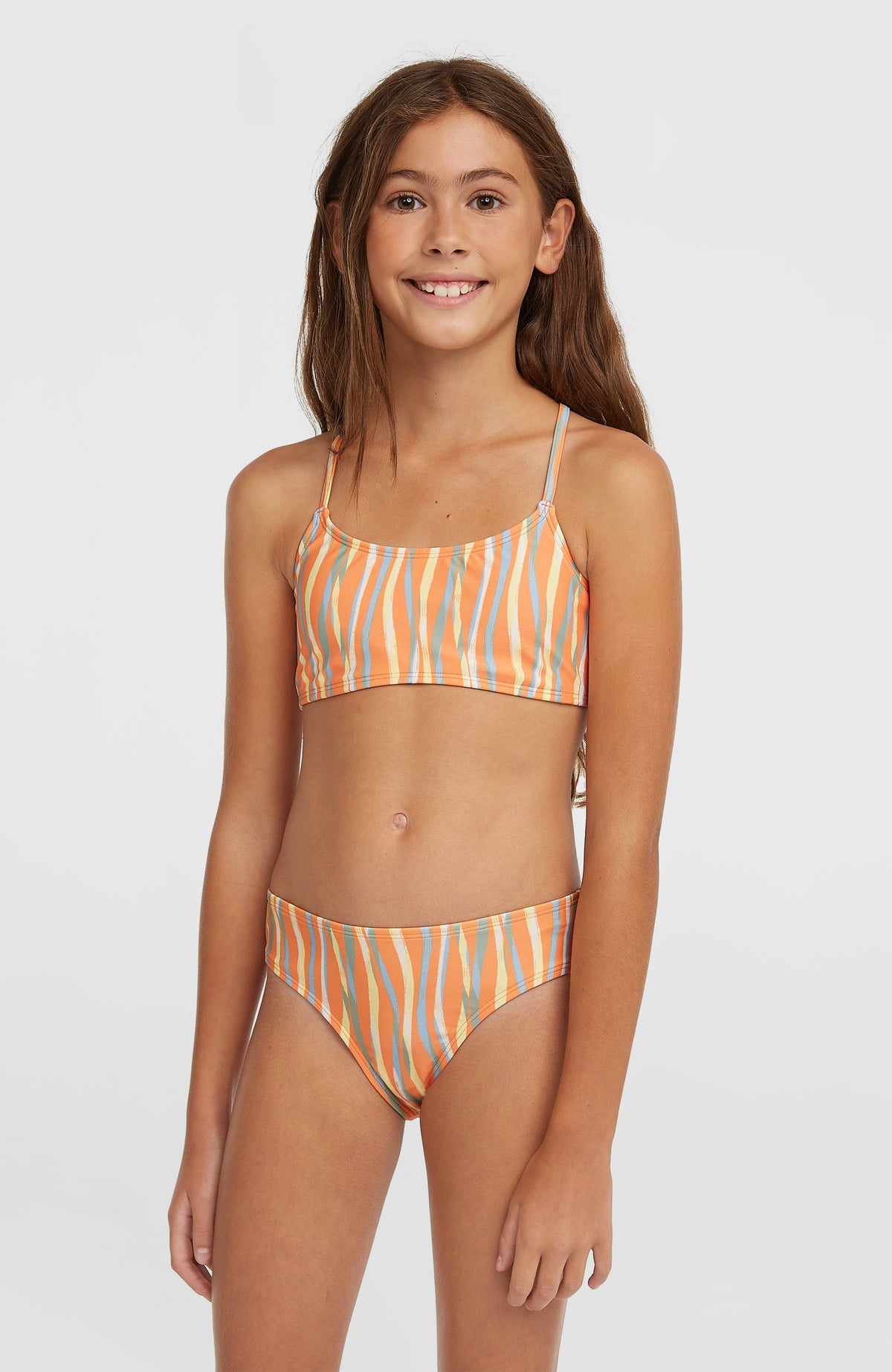 Essentials Bralette Bikini Set Kids - Funky Peach Swirly