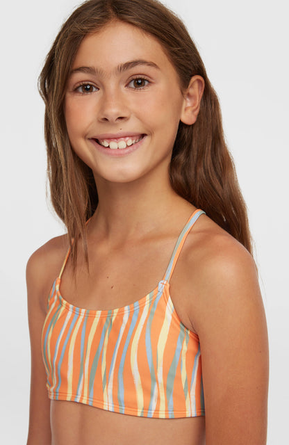 Essentials Bralette Bikini Set Kids - Funky Peach Swirly