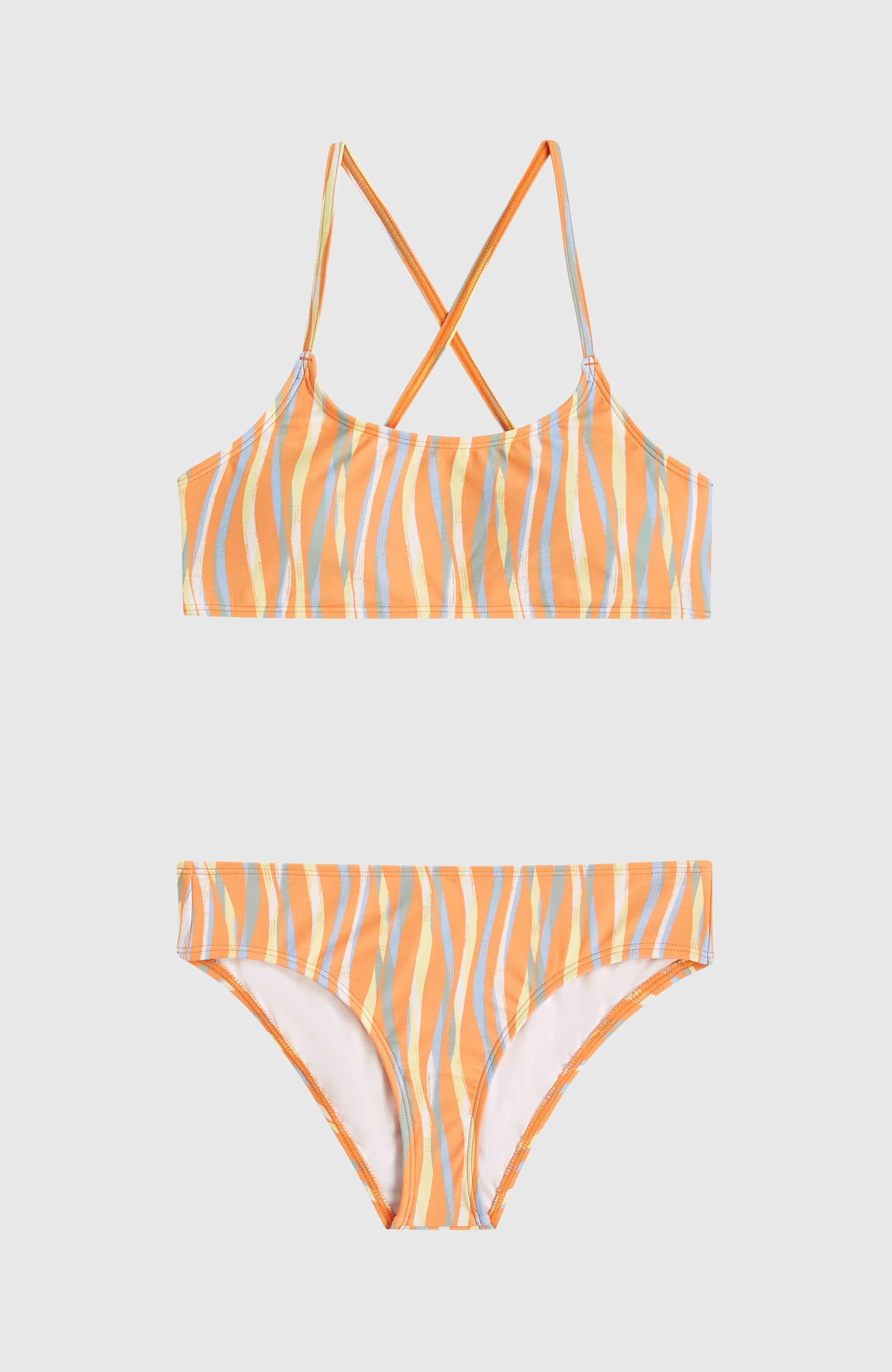 Essentials Bralette Bikini Set Kids - Funky Peach Swirly