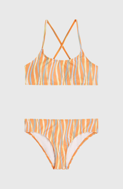 Essentials Bralette Bikini Set Kids - Funky Peach Swirly