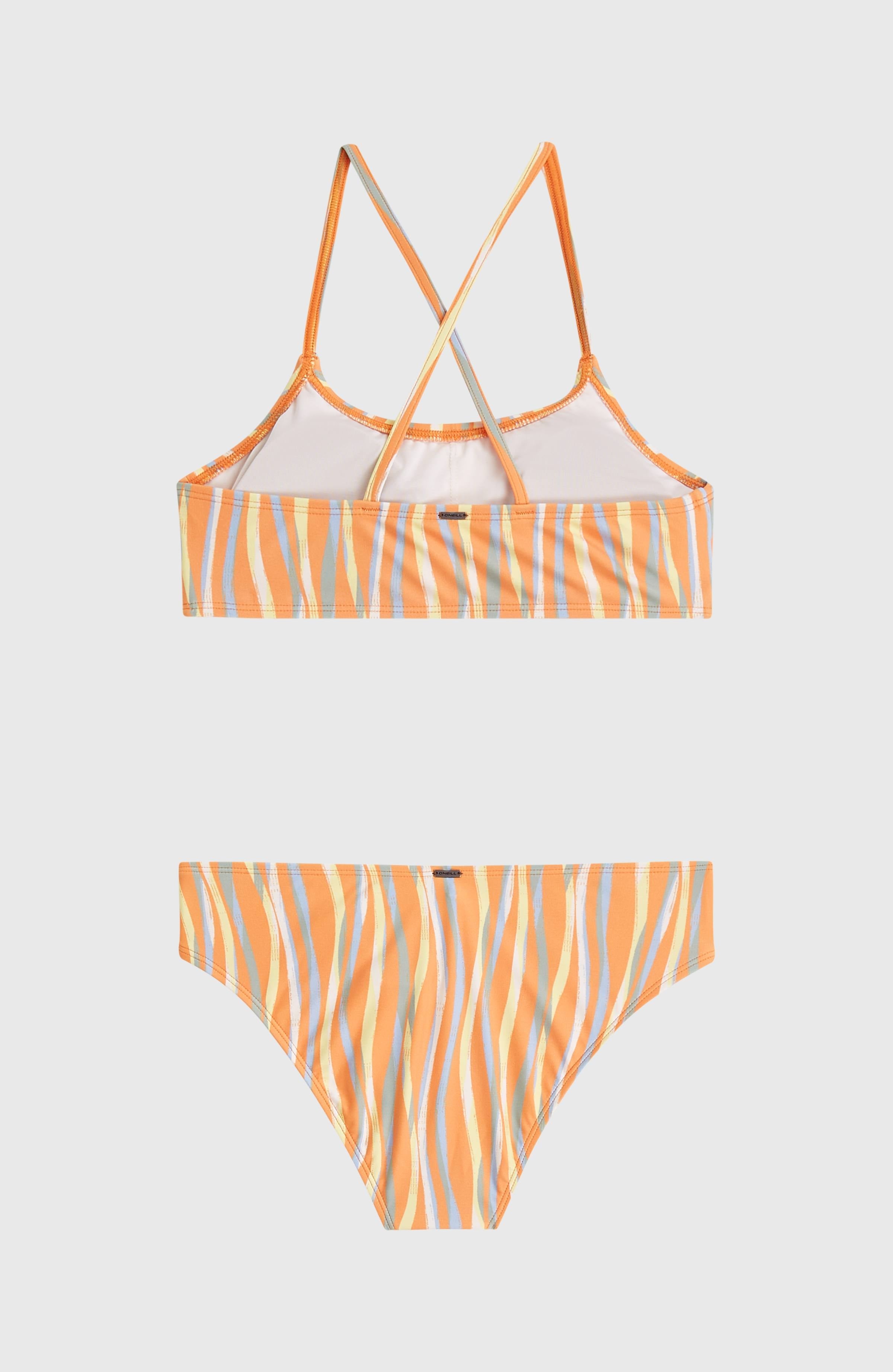 Essentials Bralette Bikini Set Kids - Funky Peach Swirly