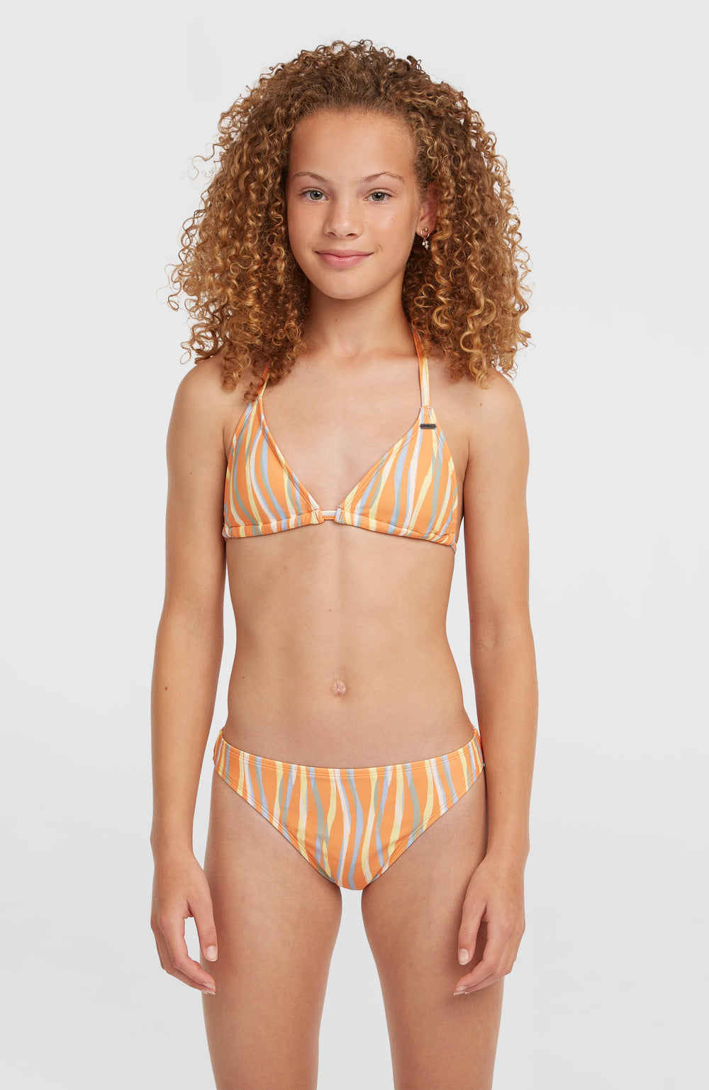 Essentials Triangle Bikini Set Kids - Funky Peach Swirly
