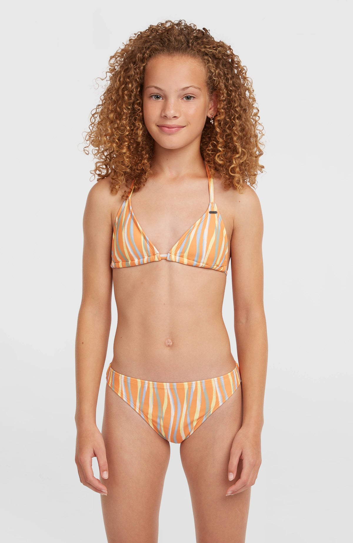 Essentials Triangle Bikini Set Kids - Funky Peach Swirly