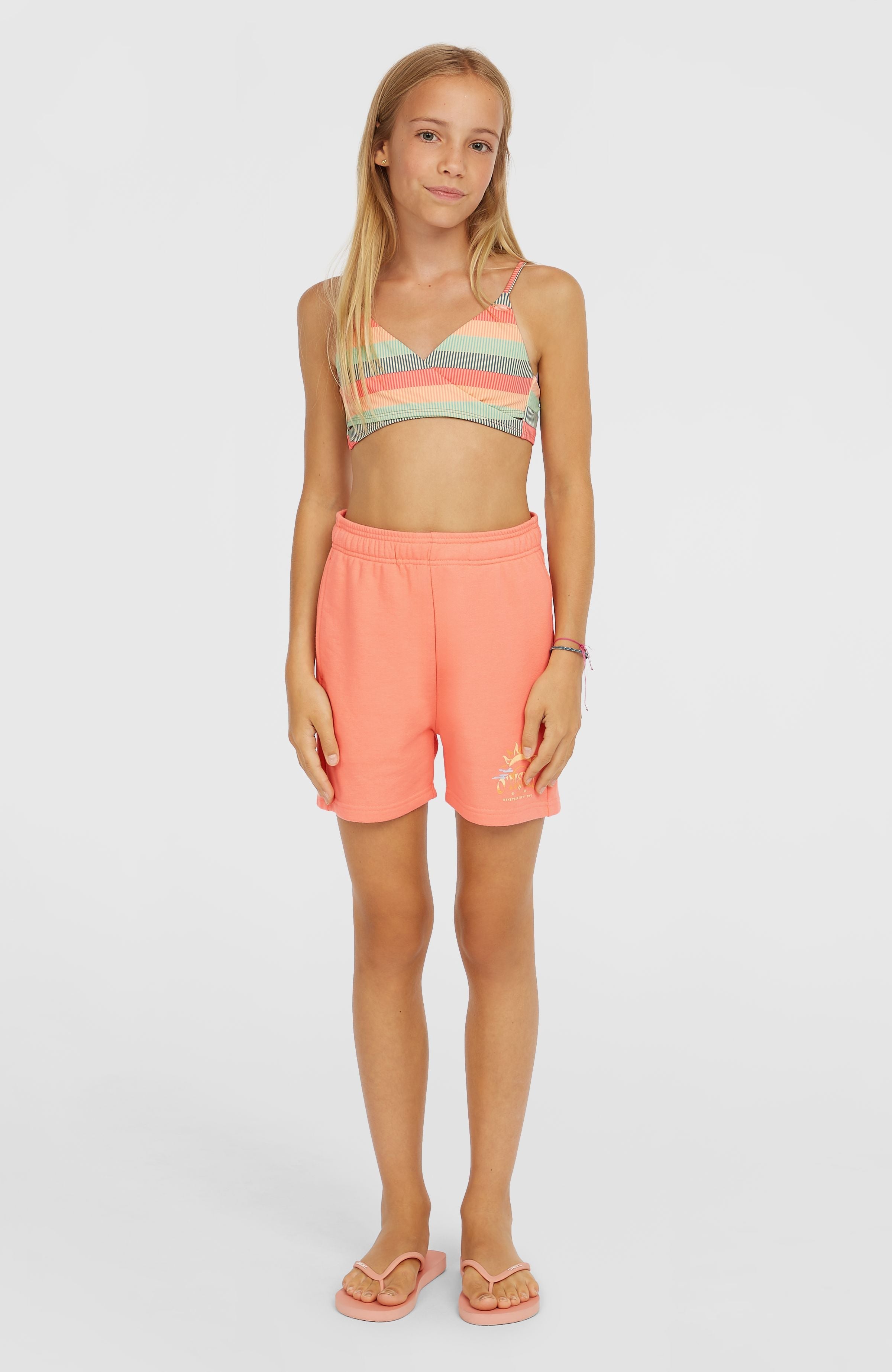 Heart Sweatshorts Kids - Coral Pink