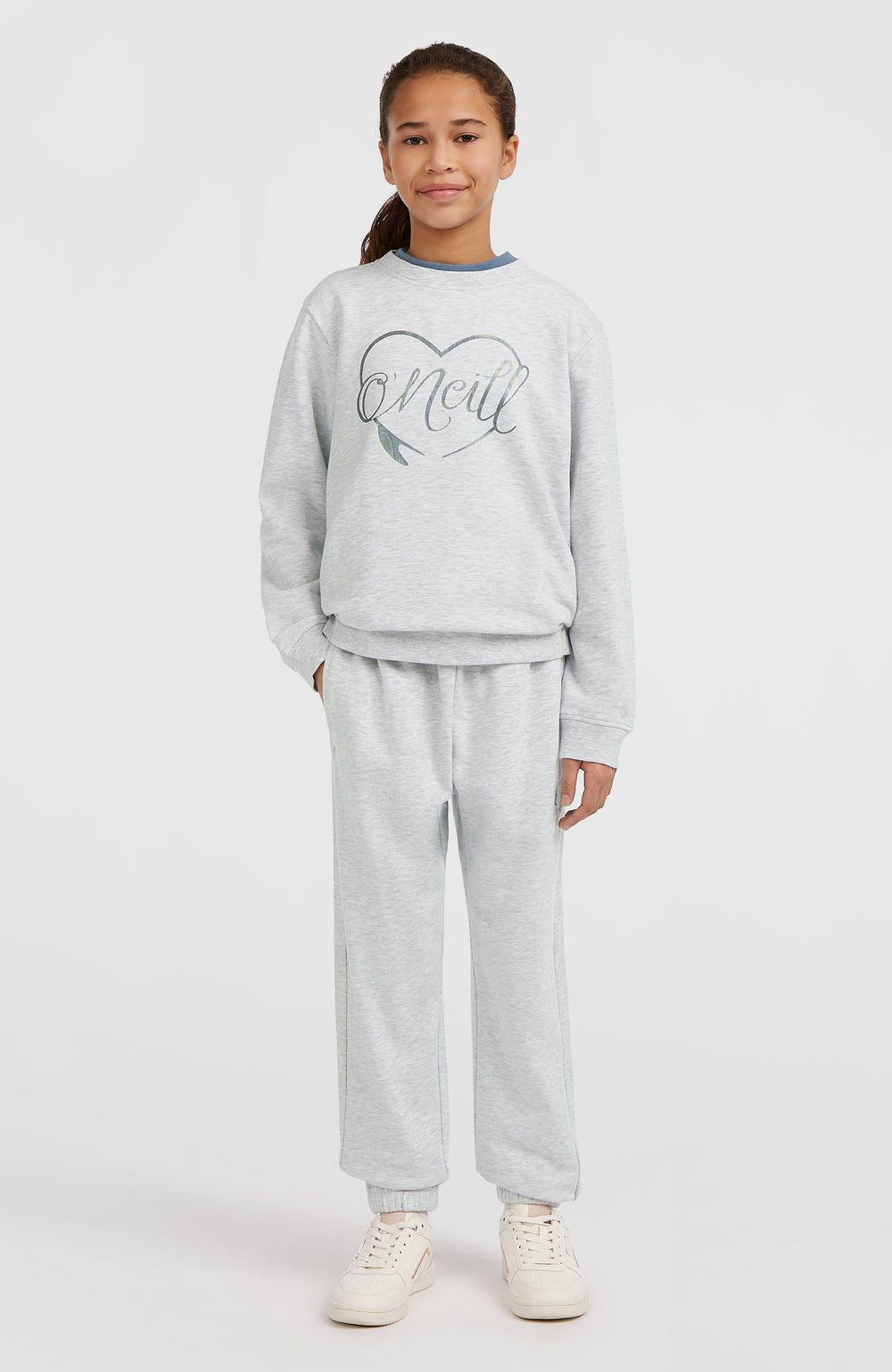 Essentials Crew Sweatshirt Kids - White Melange