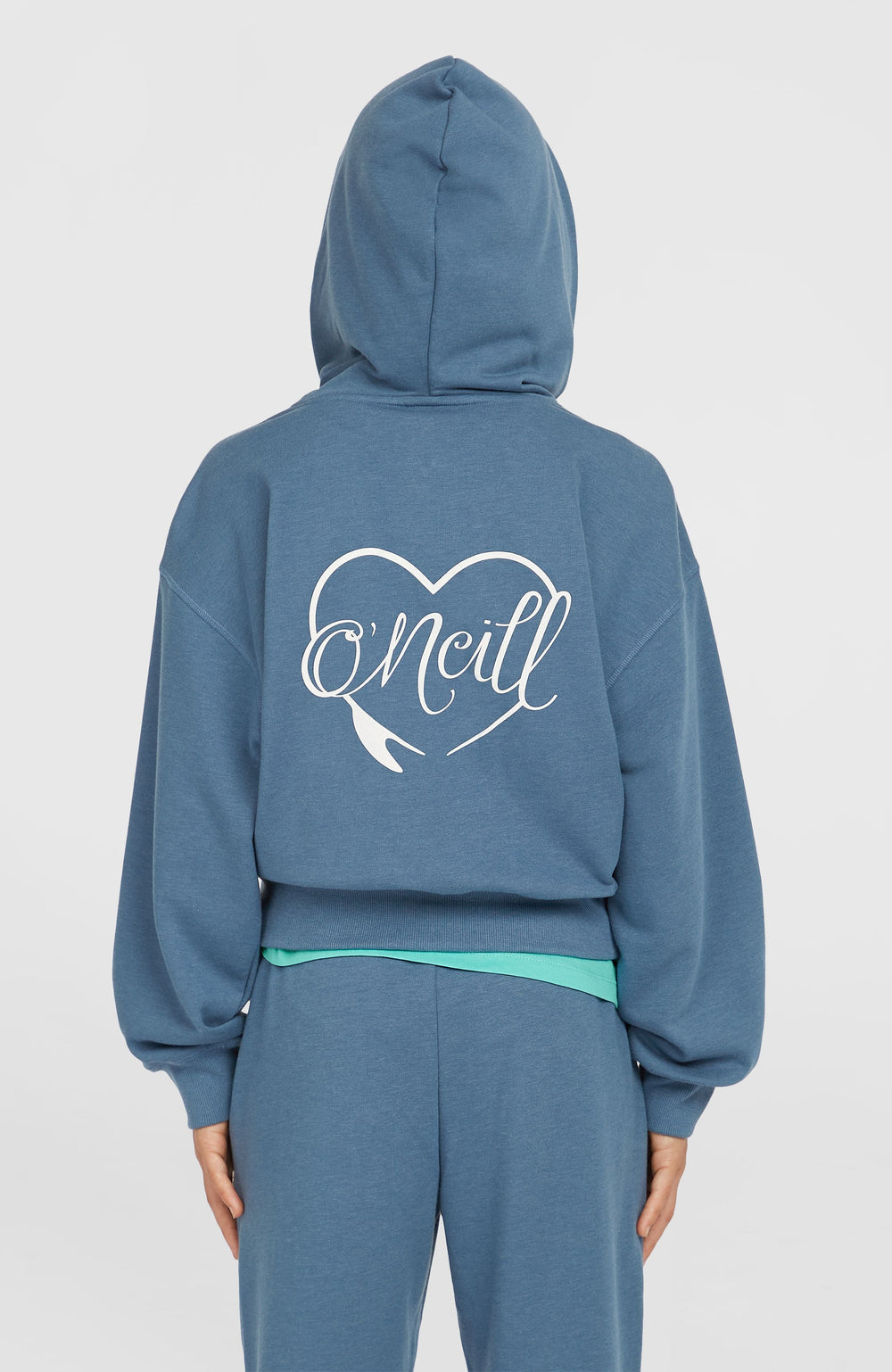 Script Falf-Zip Hoodie Kids - Copen Blue