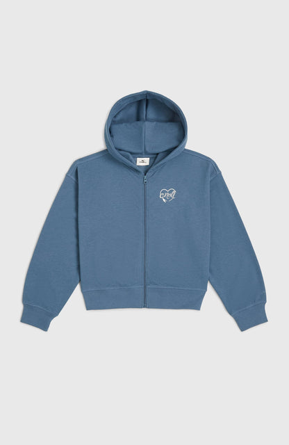 Script Falf-Zip Hoodie Kids - Copen Blue