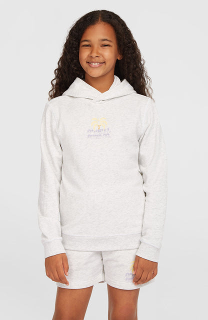 Back Print Hoodie Kids - White Melange