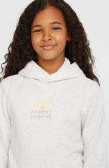 Back Print Hoodie Kids - White Melange