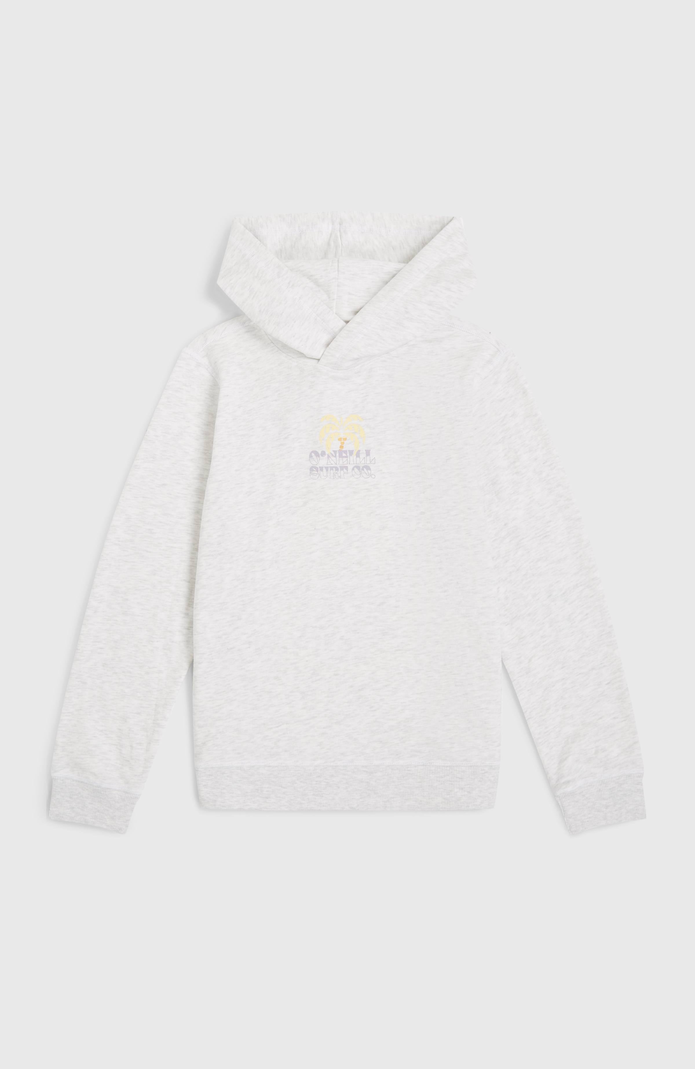 Back Print Hoodie Kids - White Melange