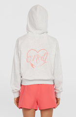 Script Falf-Zip Hoodie Kids - White Melange