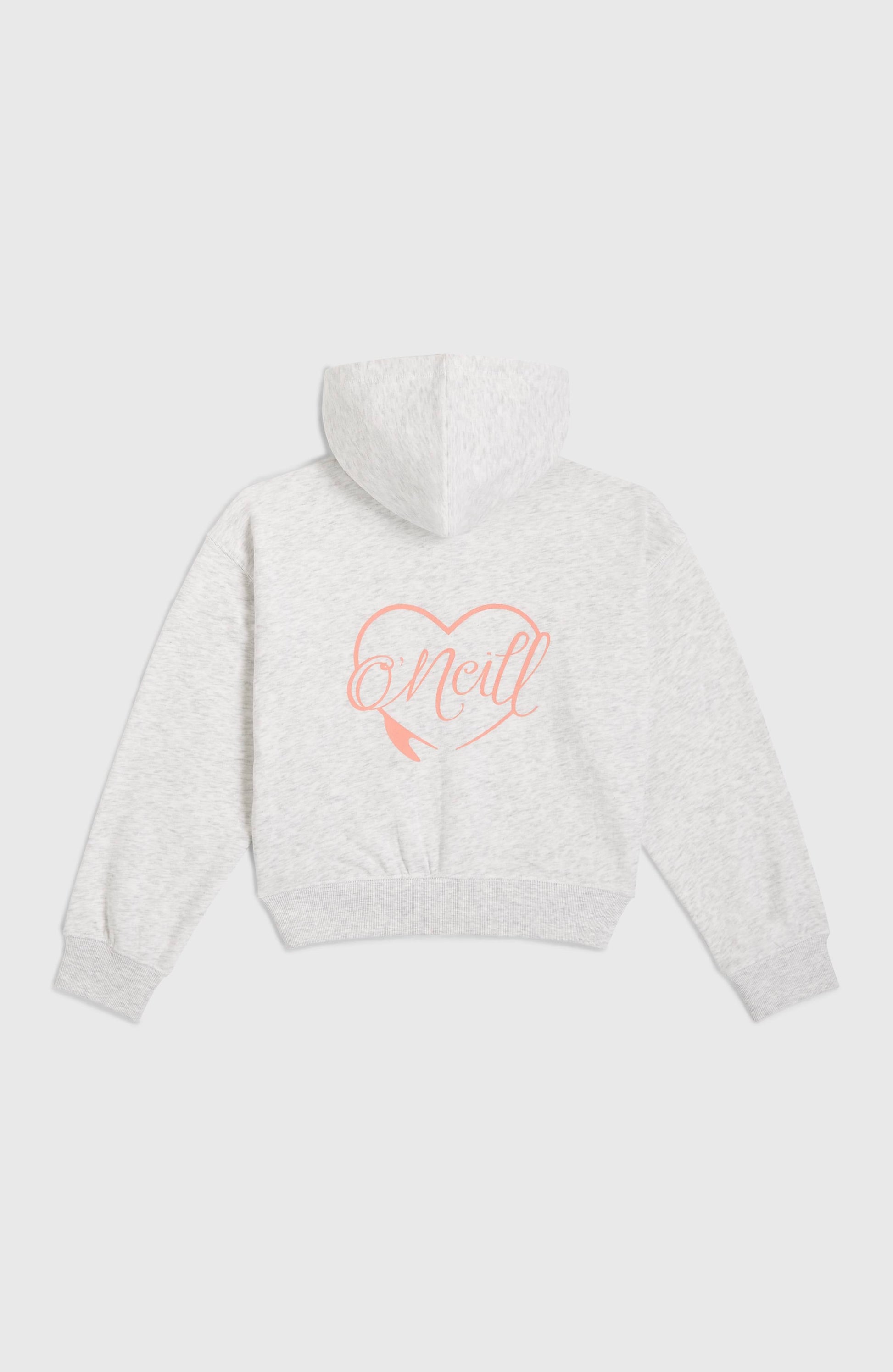 Script Falf-Zip Hoodie Kids - White Melange
