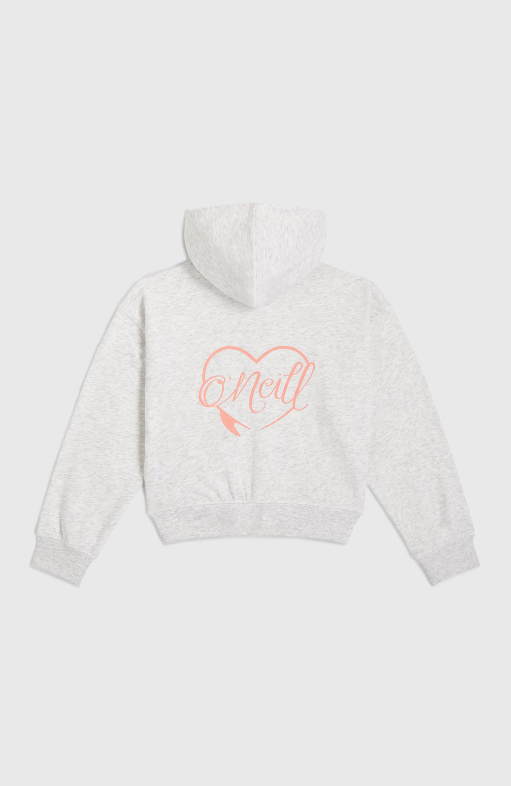 Script Falf-Zip Hoodie Kids - White Melange