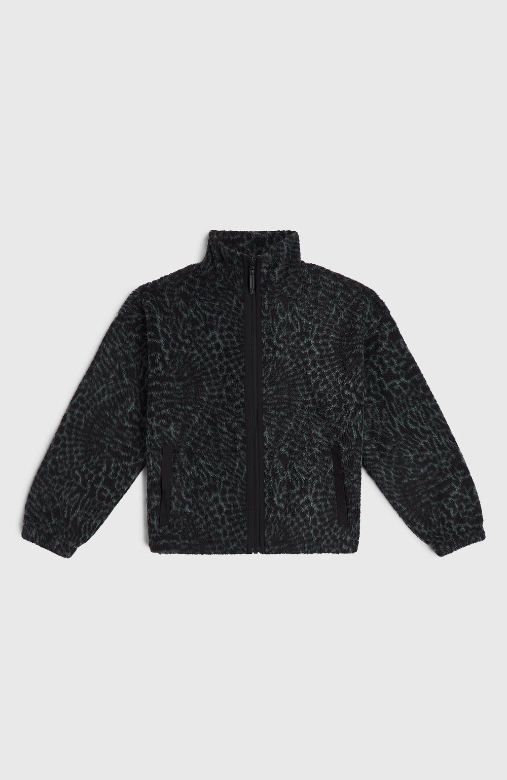 High-Pile Full-Zip Fleece Kids - Black Animalica
