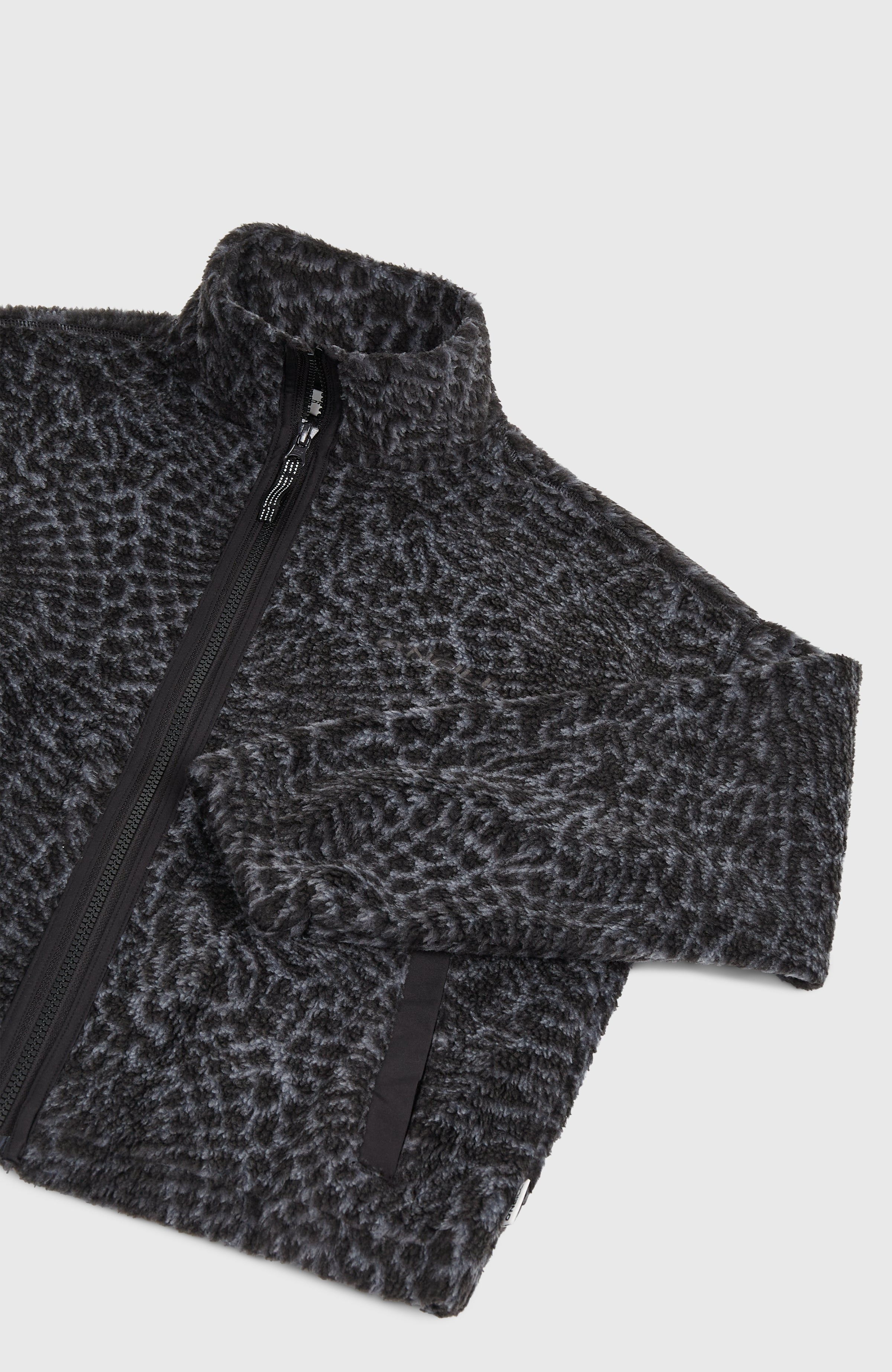 High-Pile Full-Zip Fleece Kids - Black Animalica