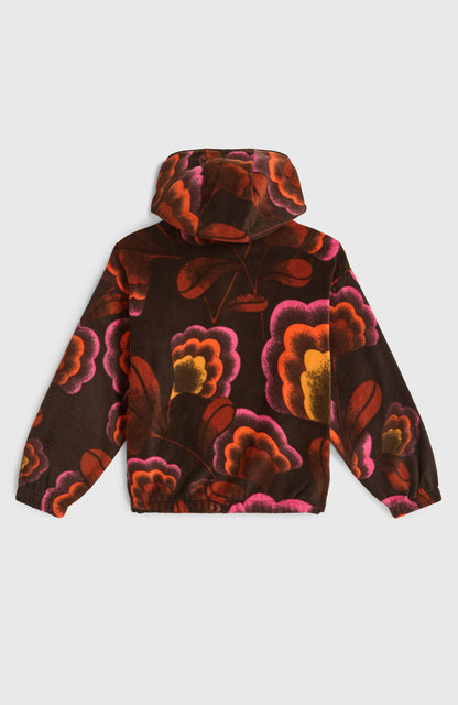 Superfleece Half-Zip Hoodie Kids - Brown Originals Flower