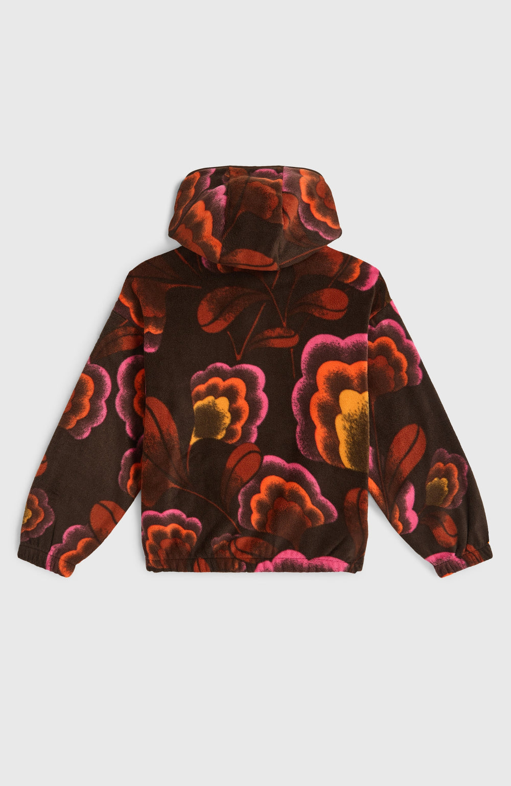Superfleece Half-Zip Hoodie Kids - Brown Originals Flower