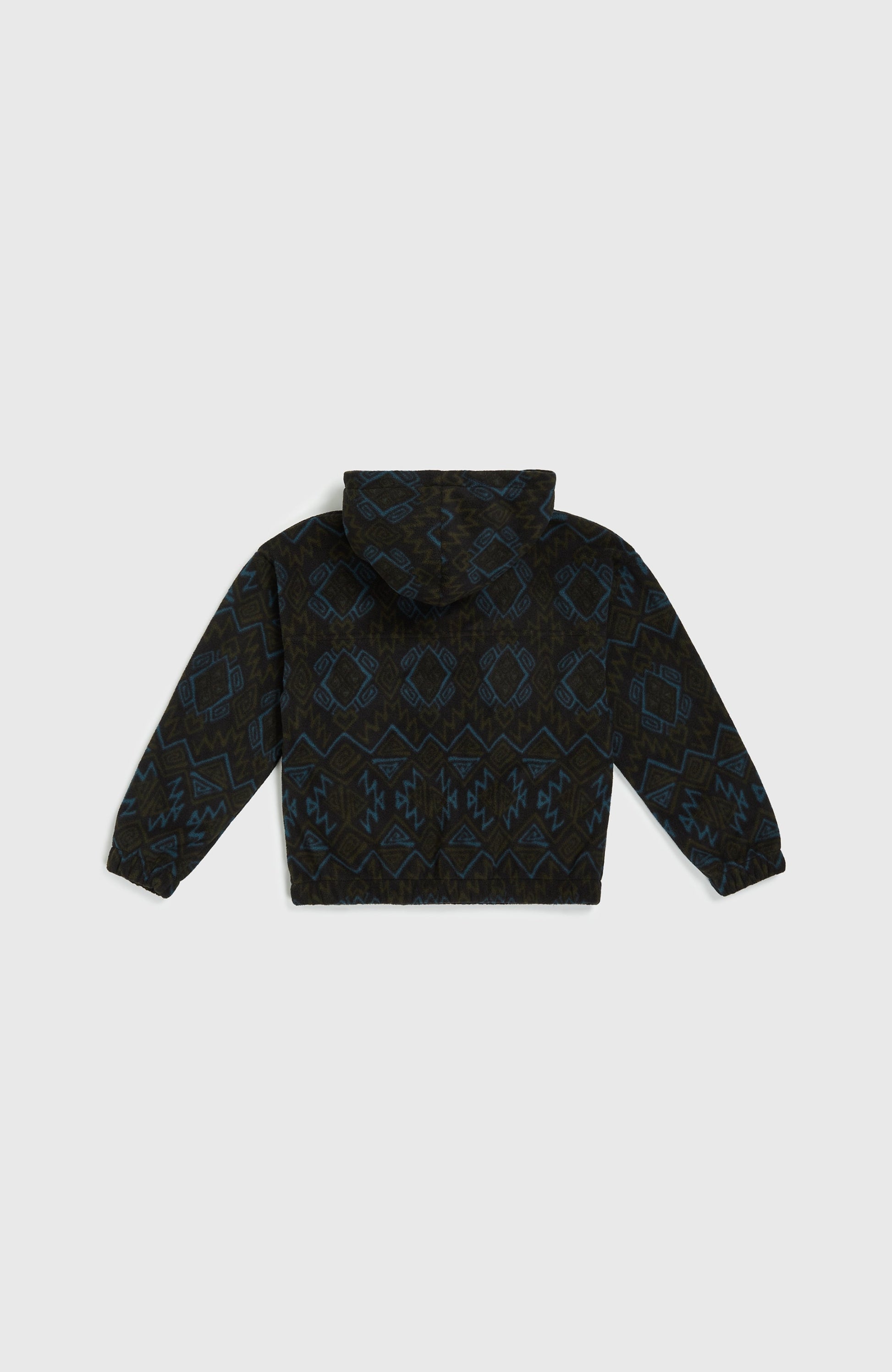 Superfleece Half-Zip Hoodie Kids - Black Retro Ikat